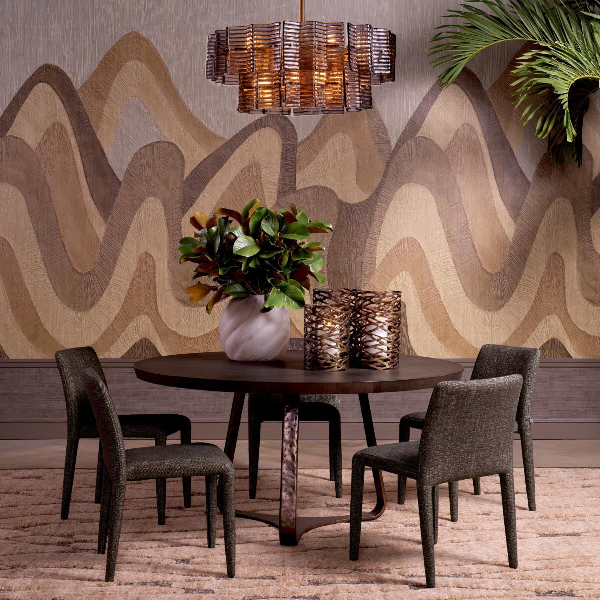 Shown in Antique Brass finish and Smoke glass