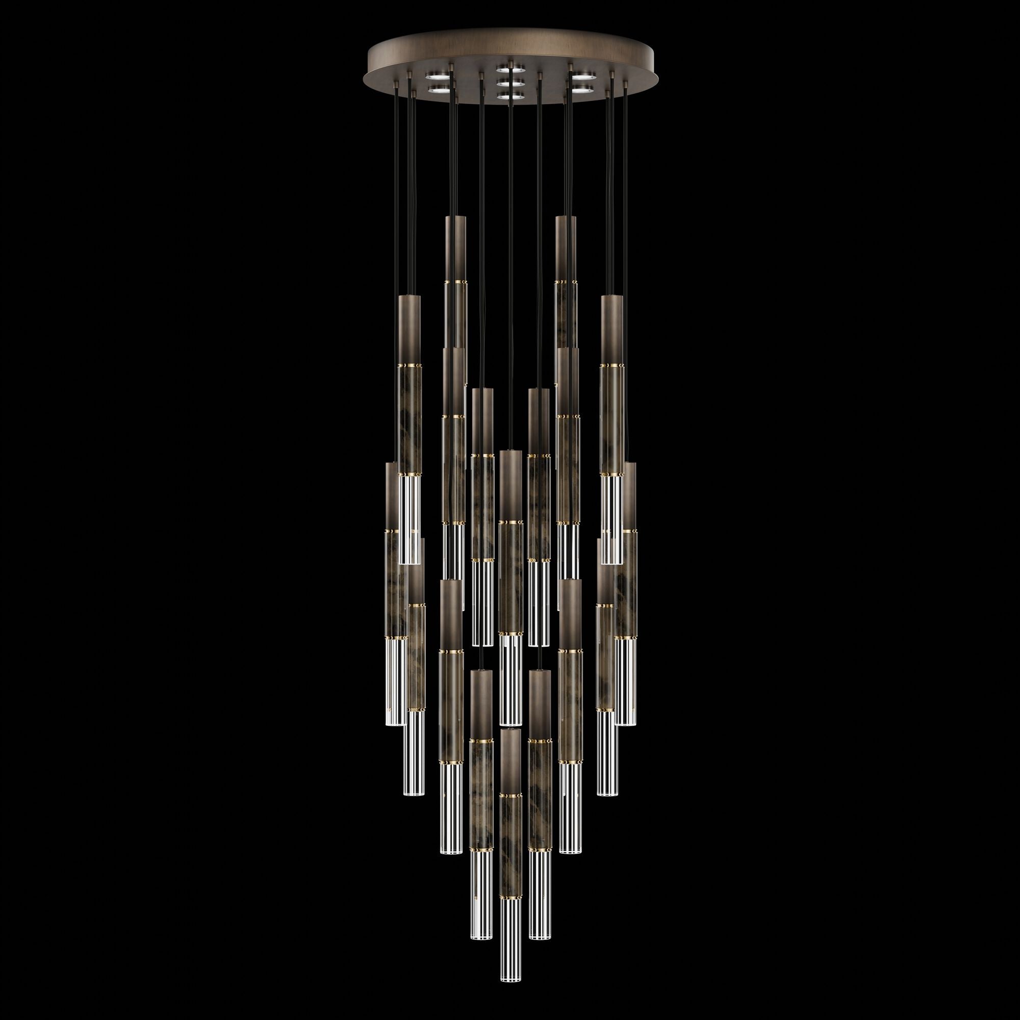 Shown in Bronze finish and True crystal and False glass