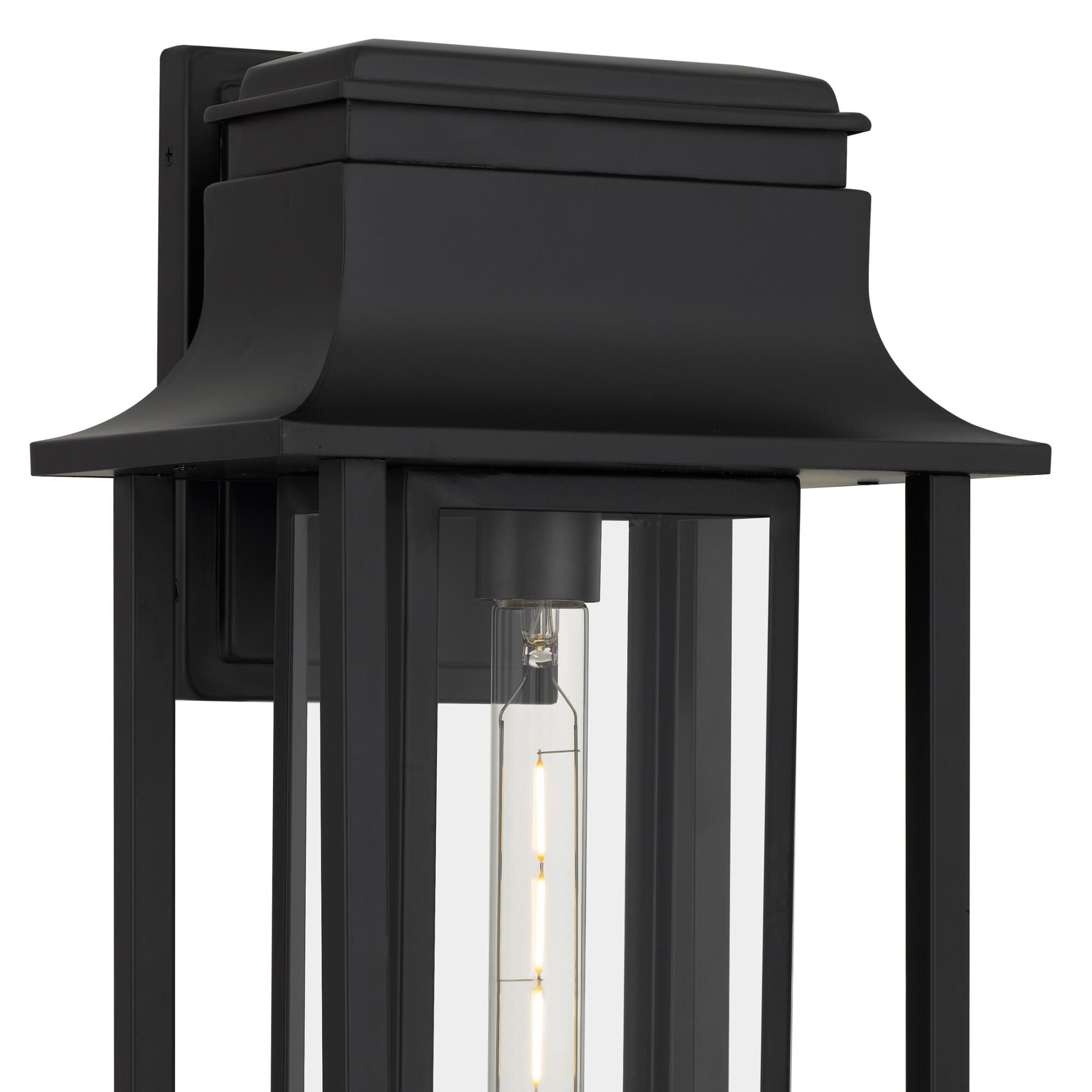 Shown in Matte Black finish and Glass shade