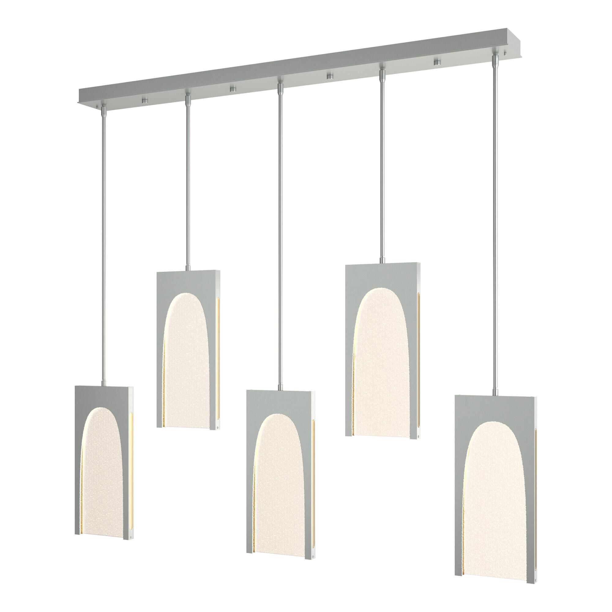 Shown in Vintage Platinum finish and Seeded Clear glass