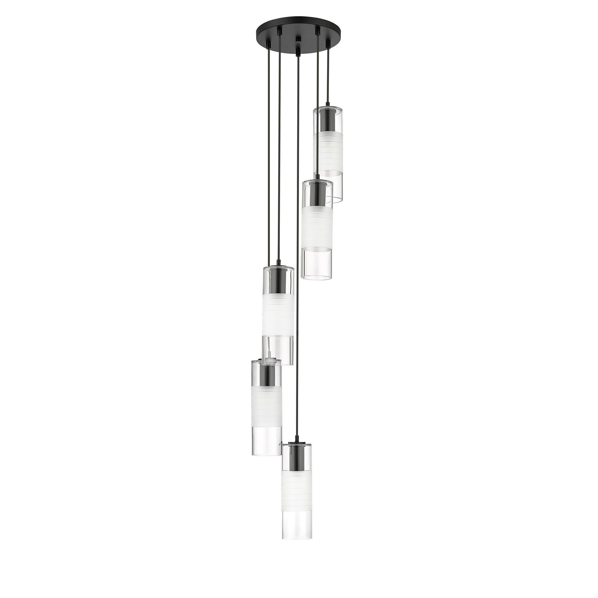Shown in Matte Black finish and Clear and Frosted glass