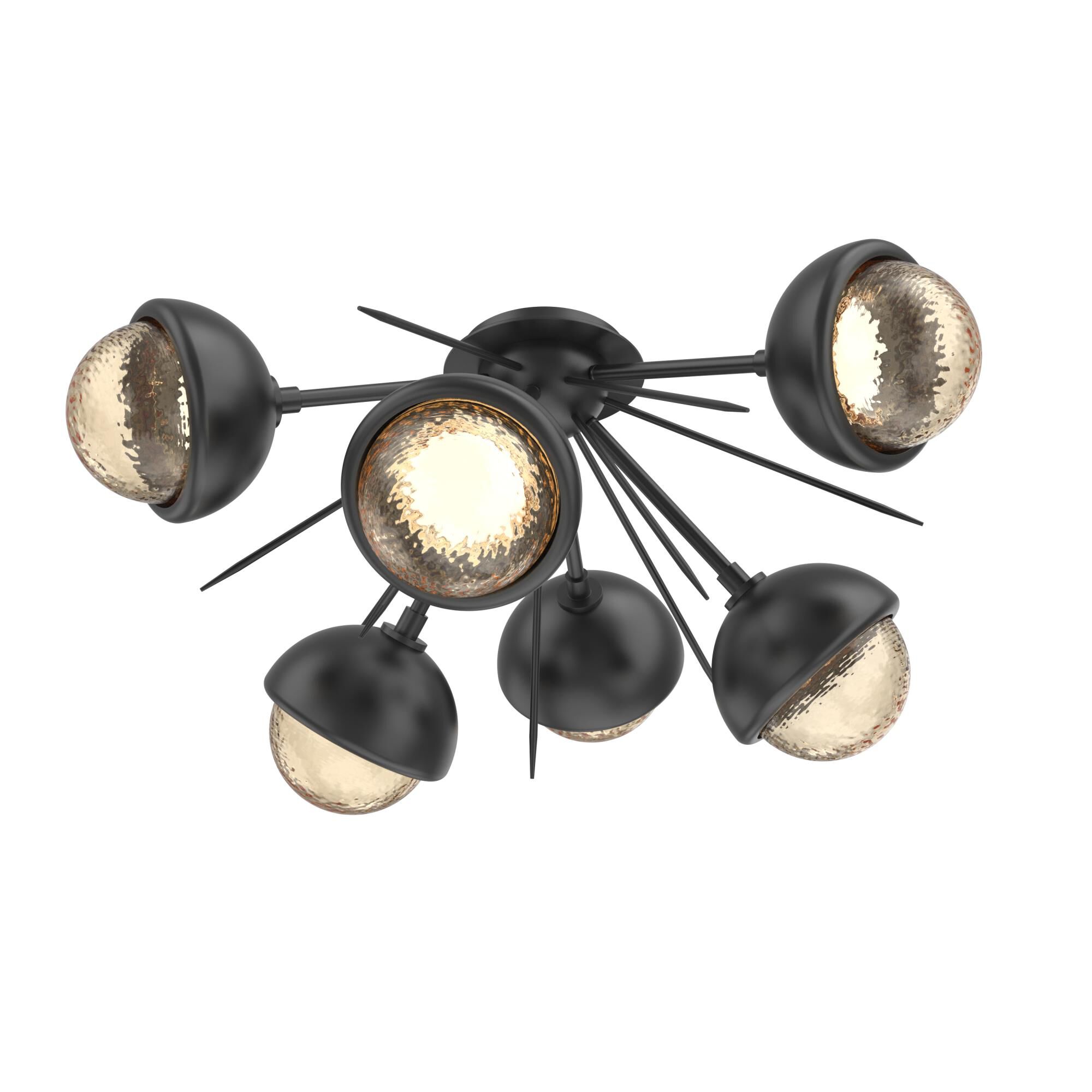 Shown in Matte Black finish and Amber glass and Metal Shade Matching Finish accent