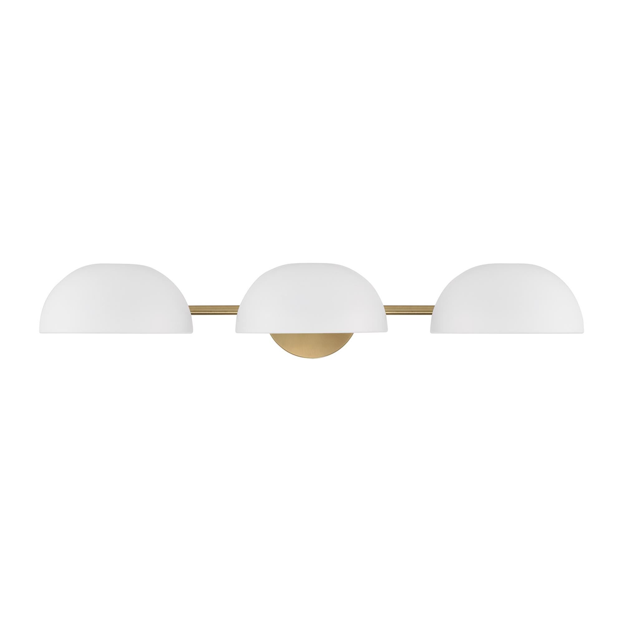 Shown in Aged Brass And White finish and Matte White Metal s shade
