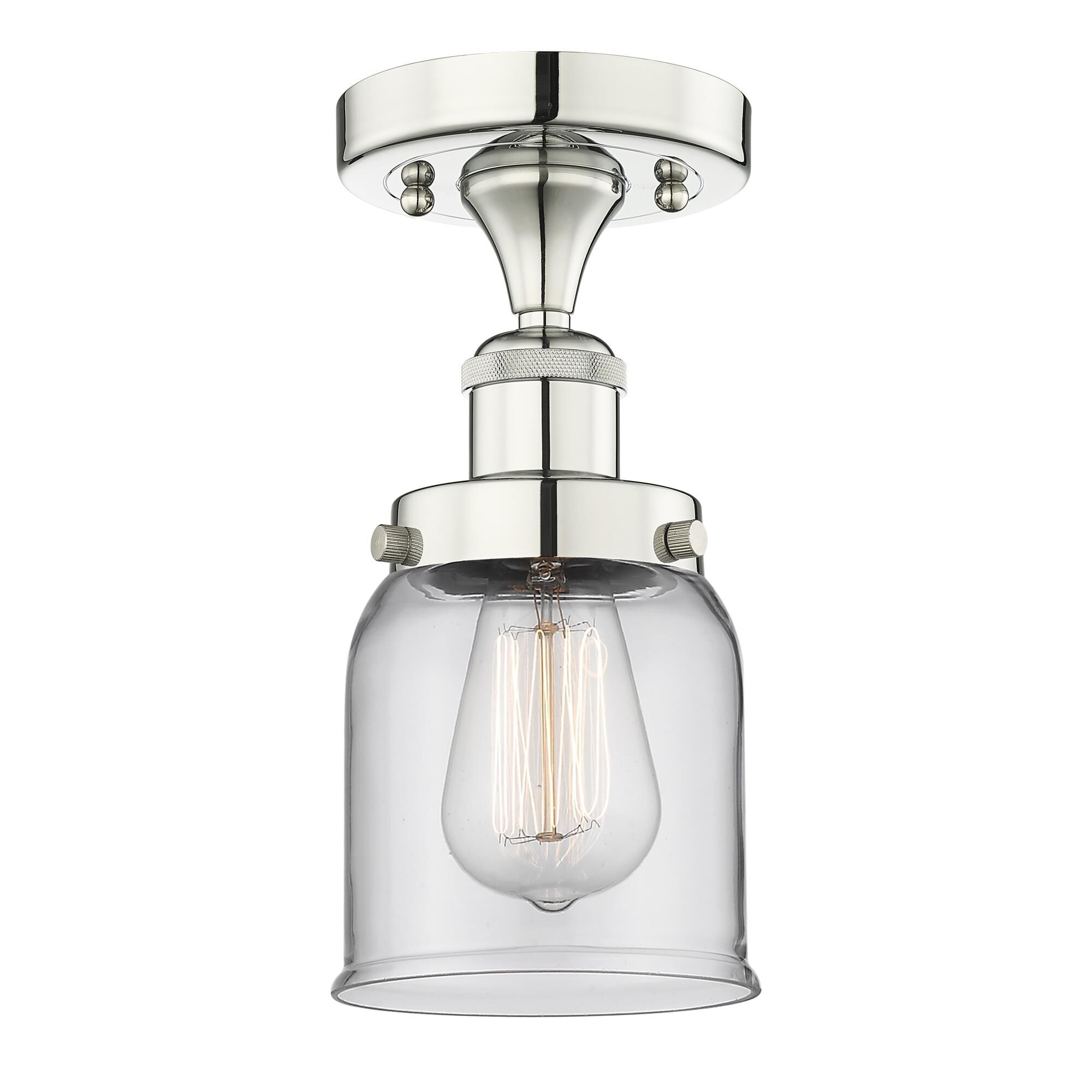 Shown in Polished Nickel finish and Clear glass