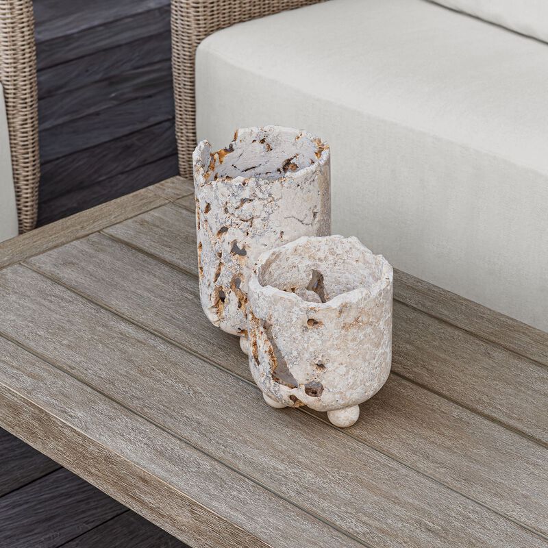 Quarried Stone Candle Holder Set of 2 by Uttermost