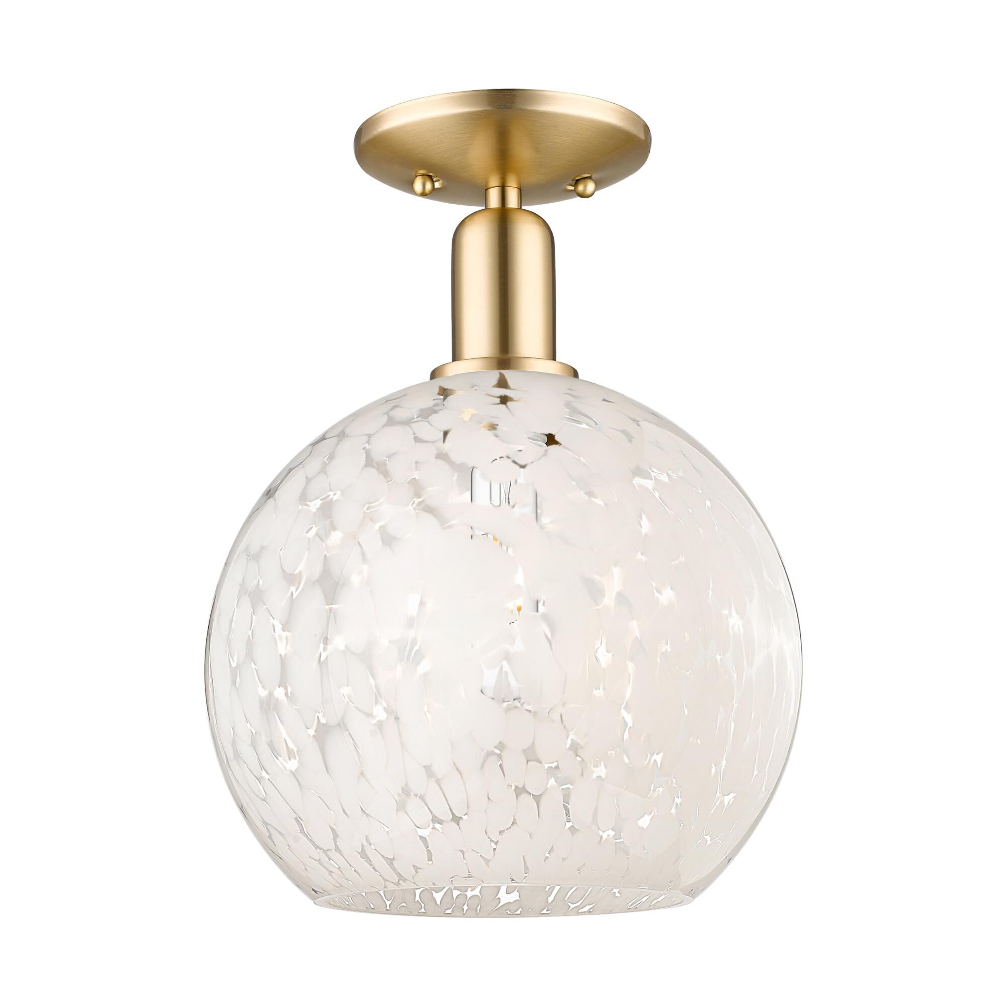 Bruno Marashlian White Mouchette Semi Flush Mount by Innovations Lighting