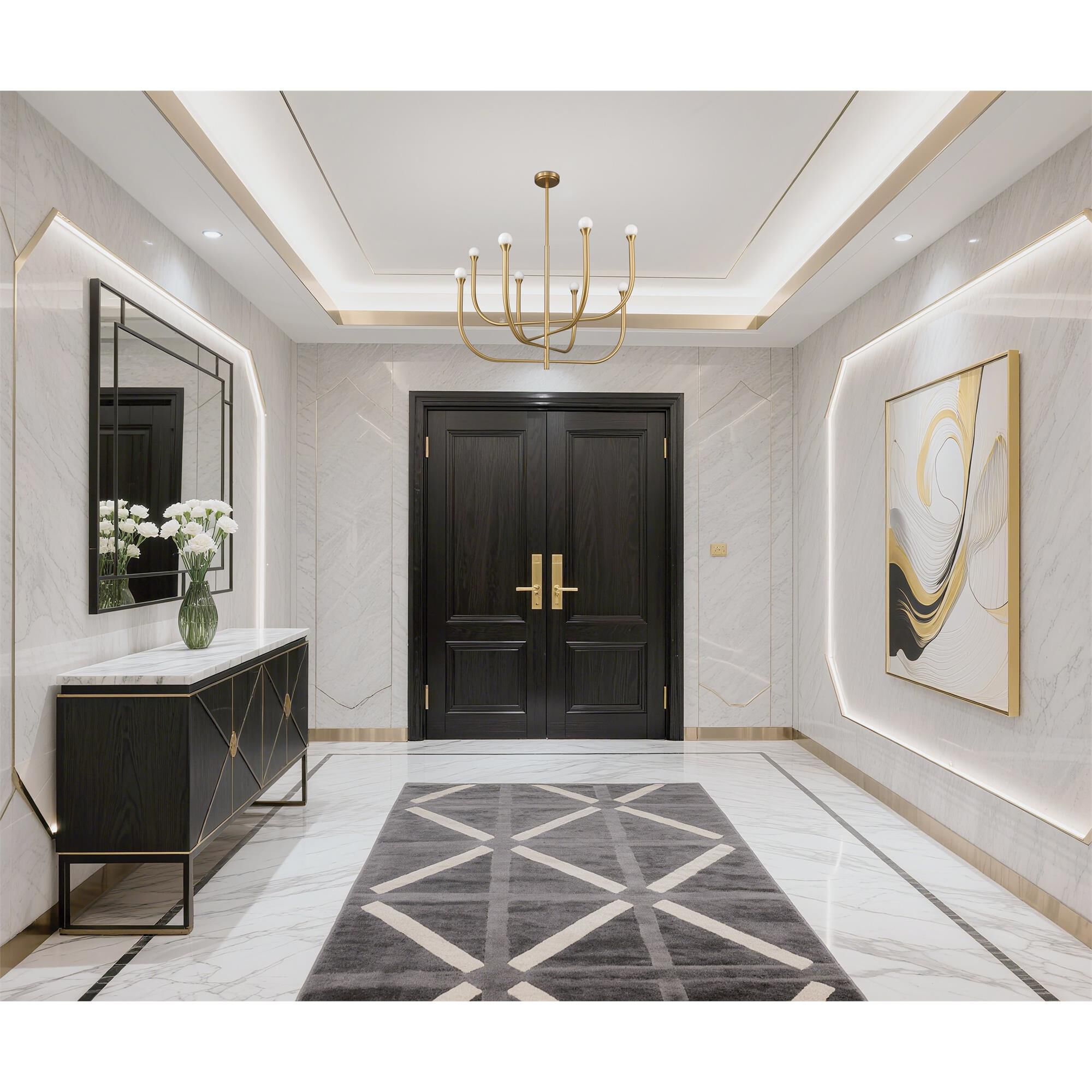 Shown in Brass finish and Opal glass