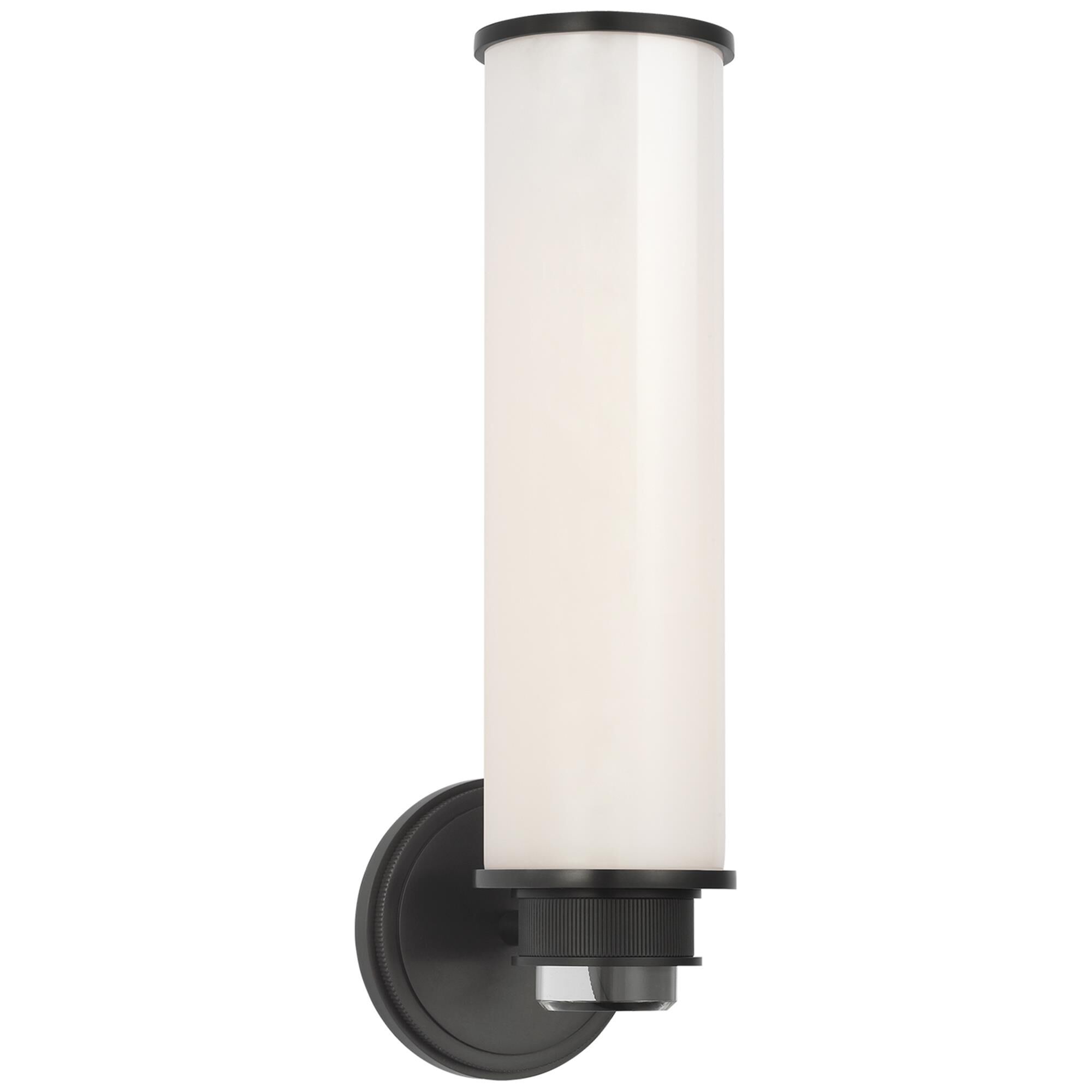Shown in Bronze finish and White glass