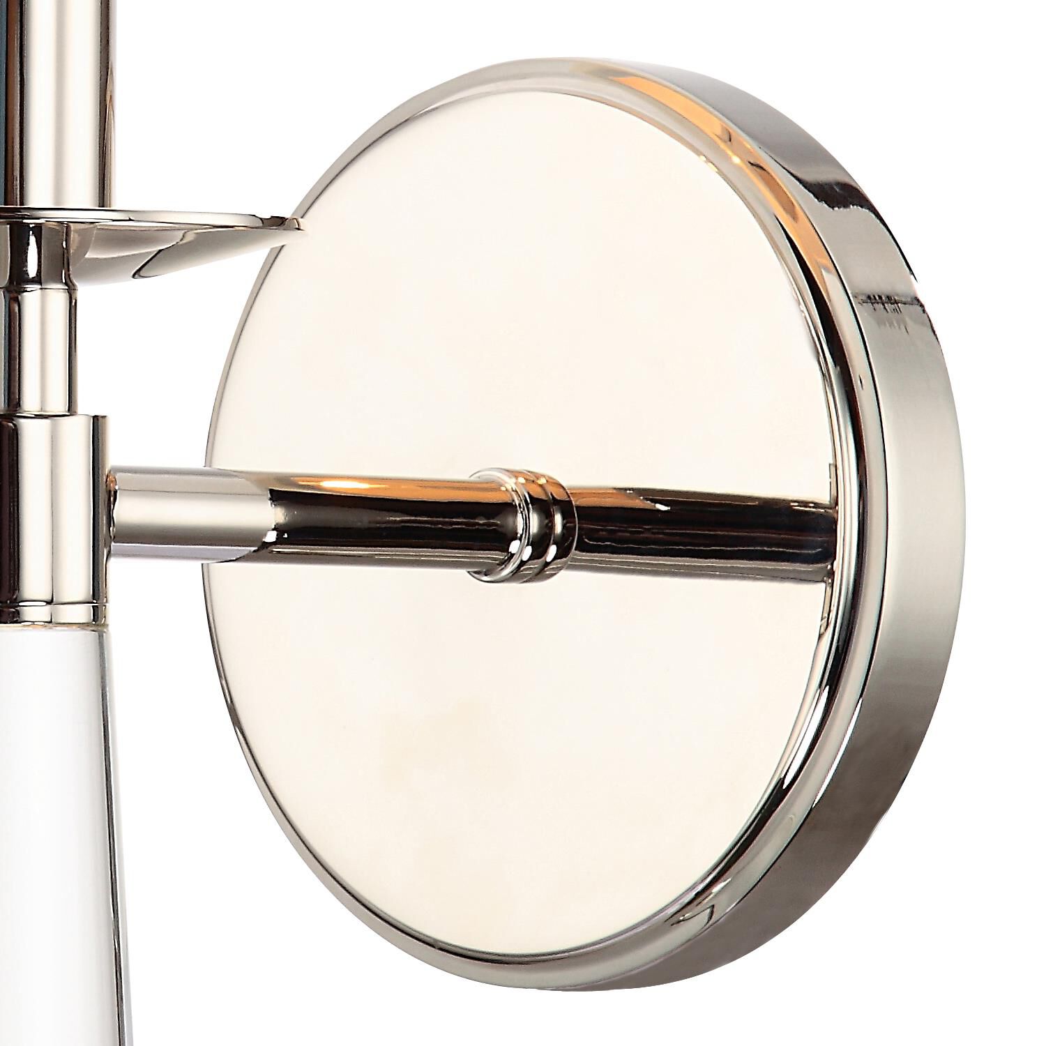 Shown in Polished Nickel finish and White Silk shade