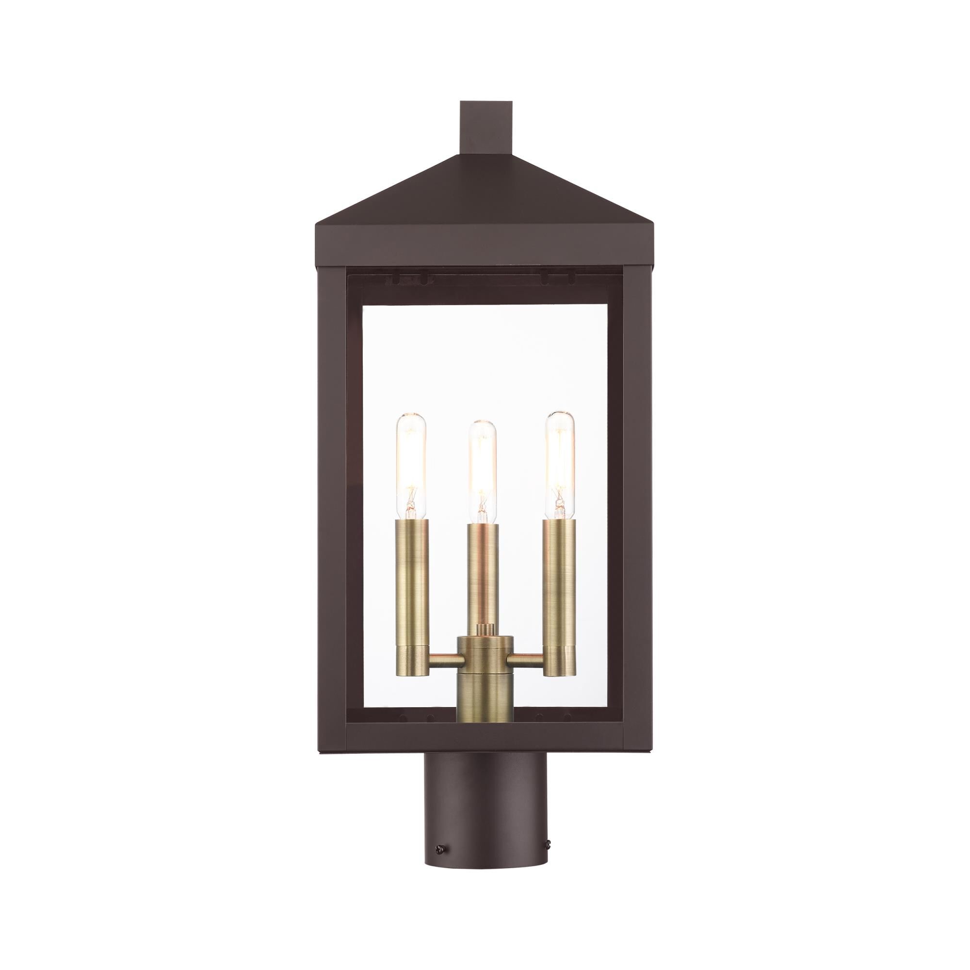 Nyack 19 Inch Tall 3 Light Outdoor Post Lamp by Livex Lighting