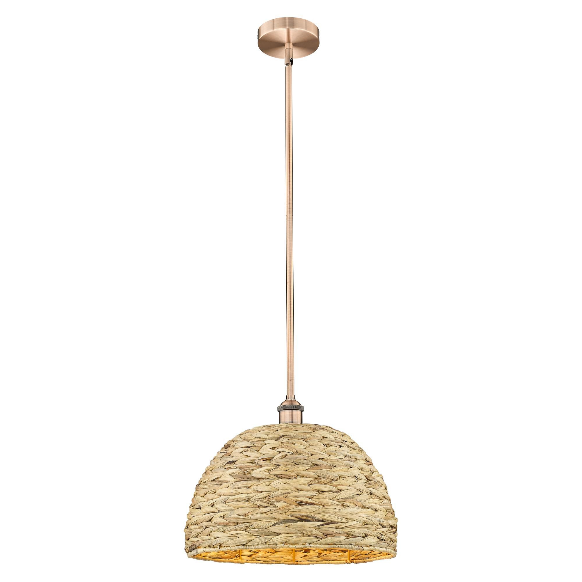 Shown in Antique Copper finish and Natural shade