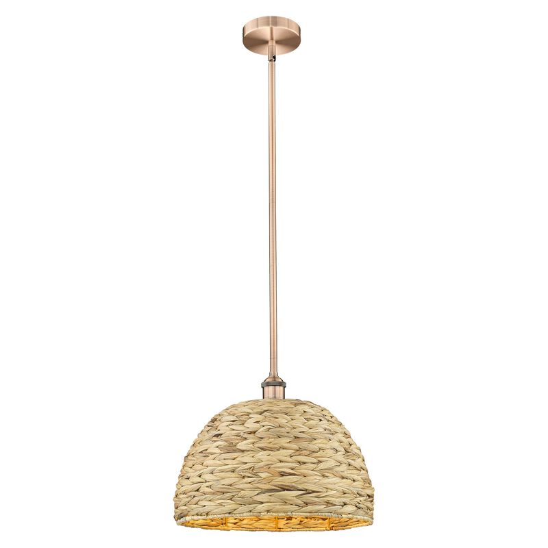 Bruno Marashlian Woven Rattan 16 Inch Large Pendant by Innovations Lighting