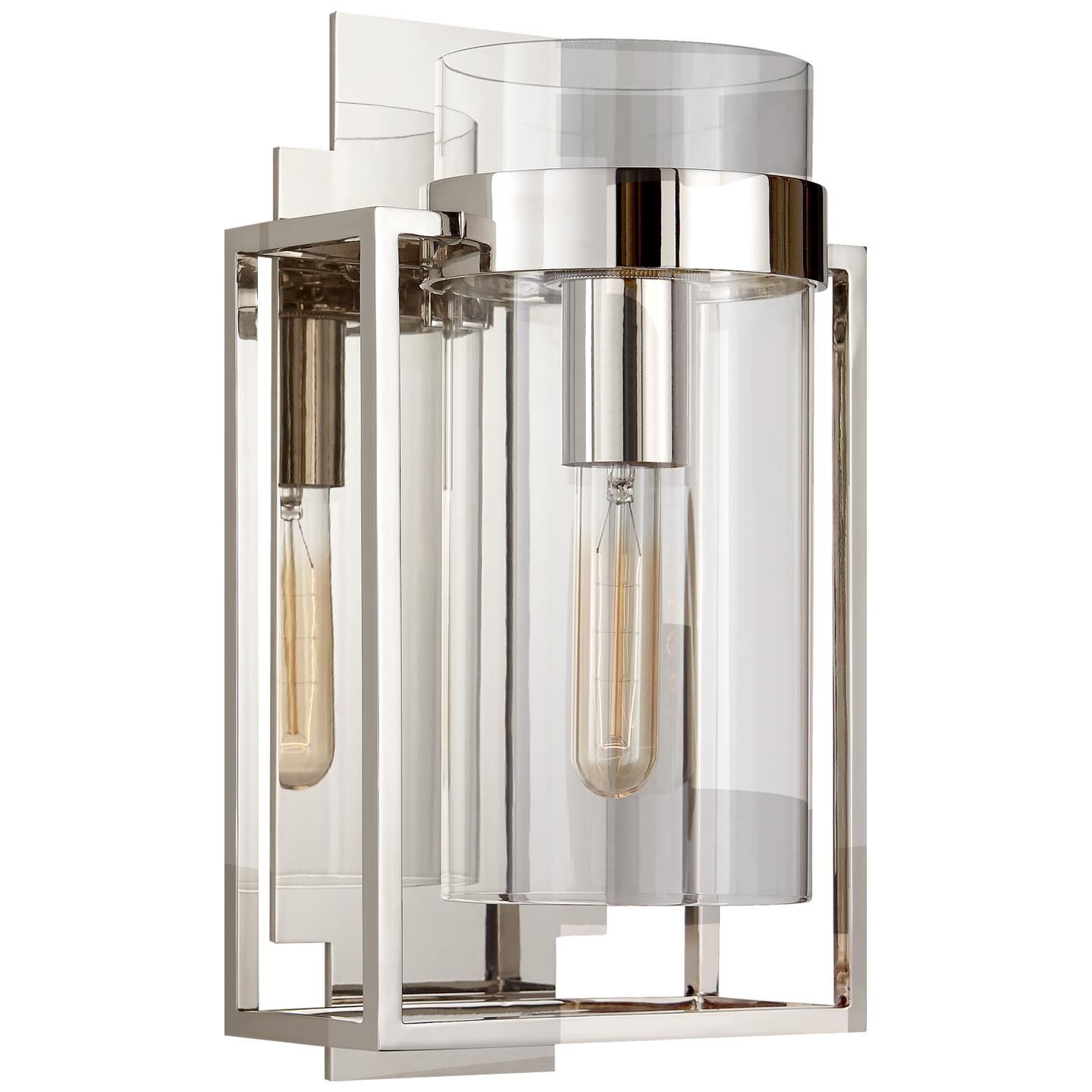 Shown in Polished Nickel finish and Clear glass