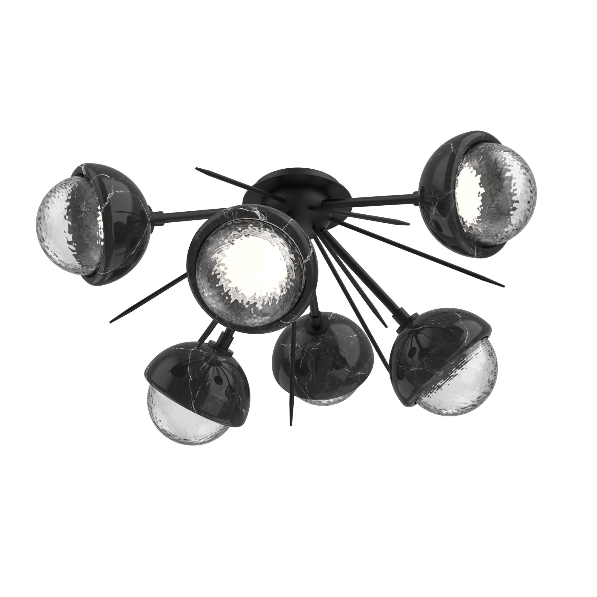 Shown in Matte Black finish and Clear glass and Black Marble accent
