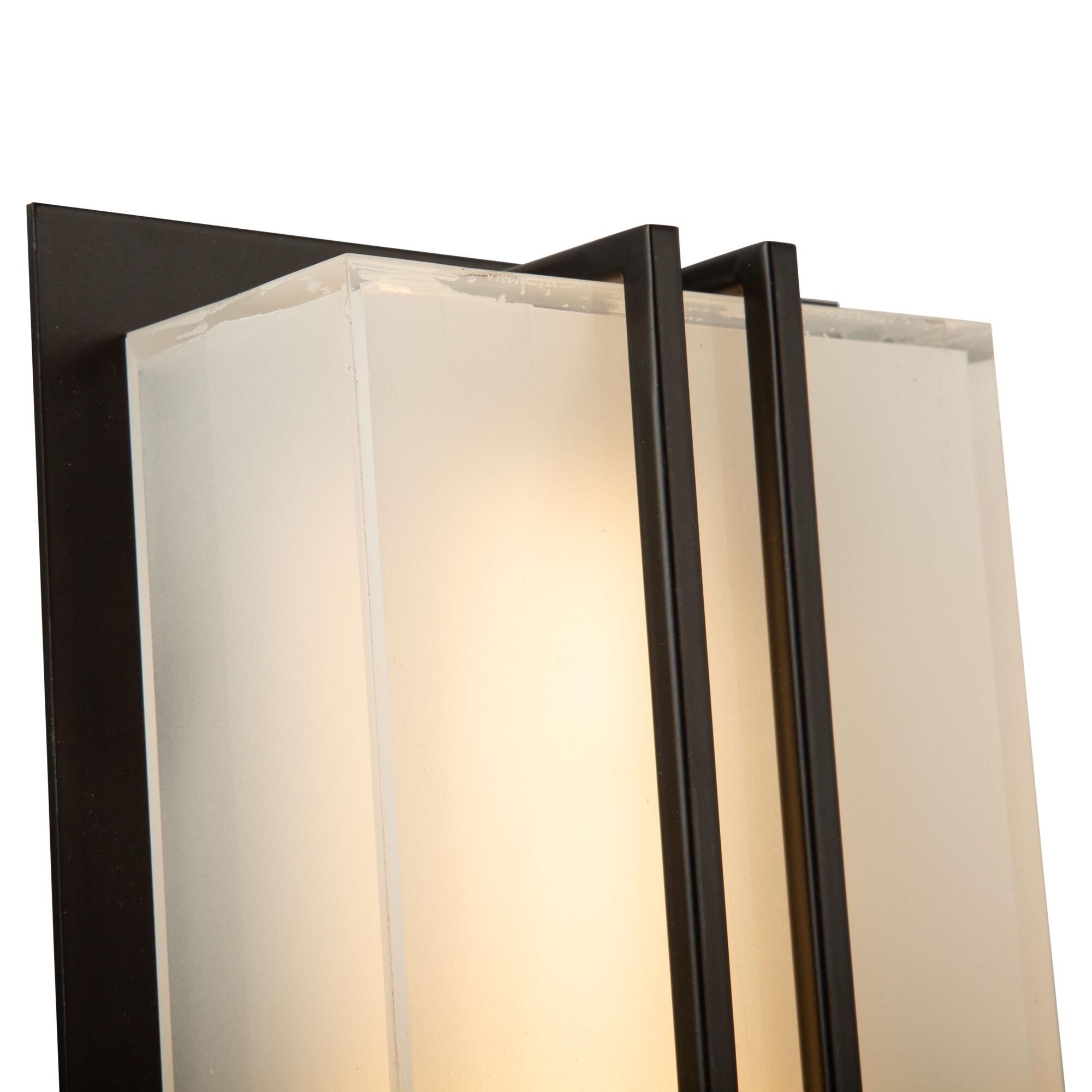 Shown in Black finish and Frosted glass and Vertical Stripes accent