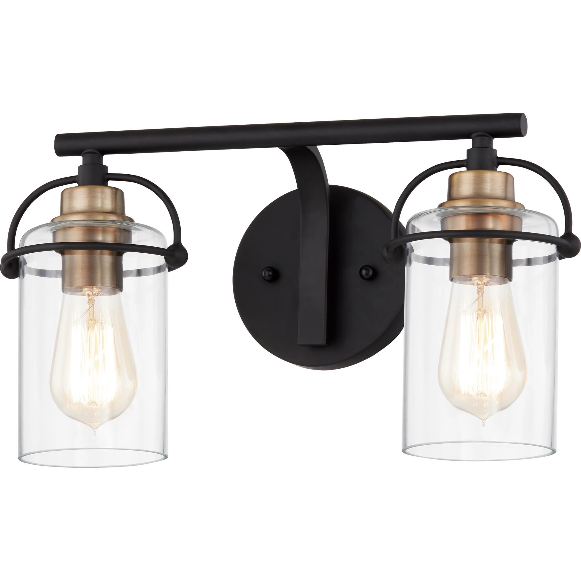 Shown in Matte Black finish and Clear Glass shade