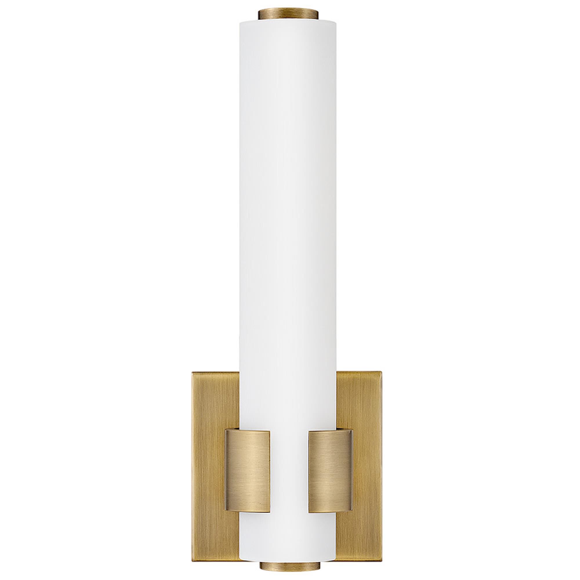 Shown in Lacquered Brass finish and Etched White glass