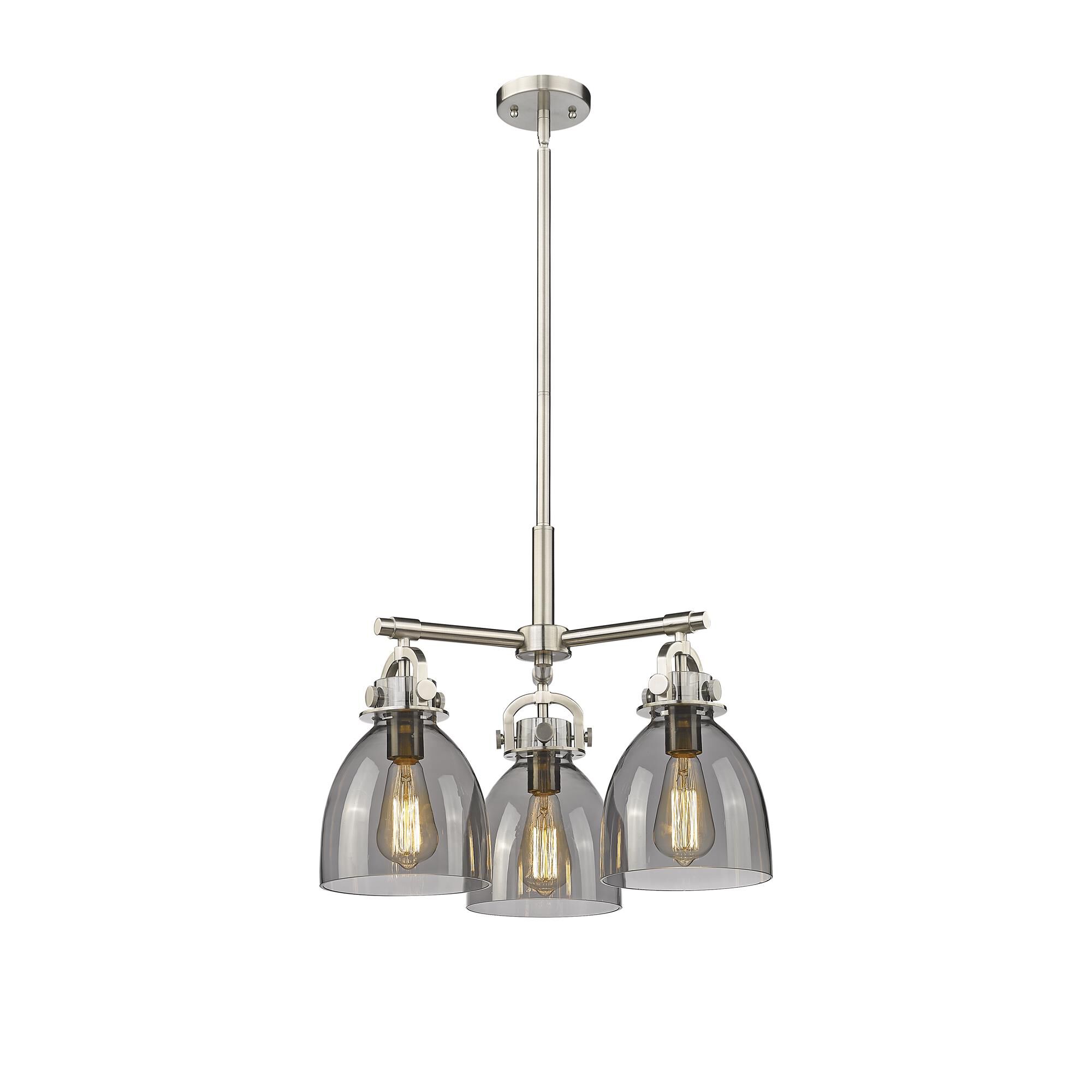 Shown in Satin Nickel finish and Plated Smoke glass