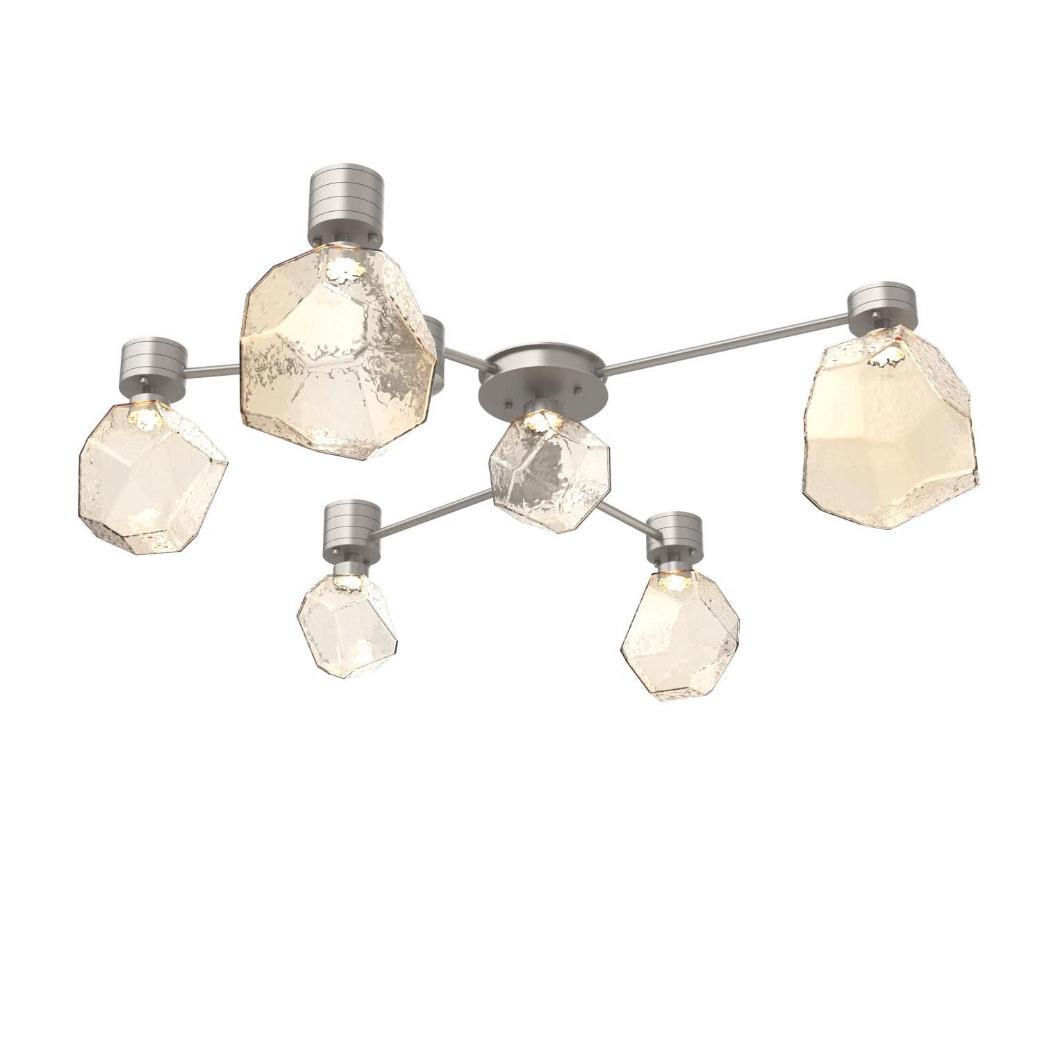 Shown in Beige Silver finish and Amber glass