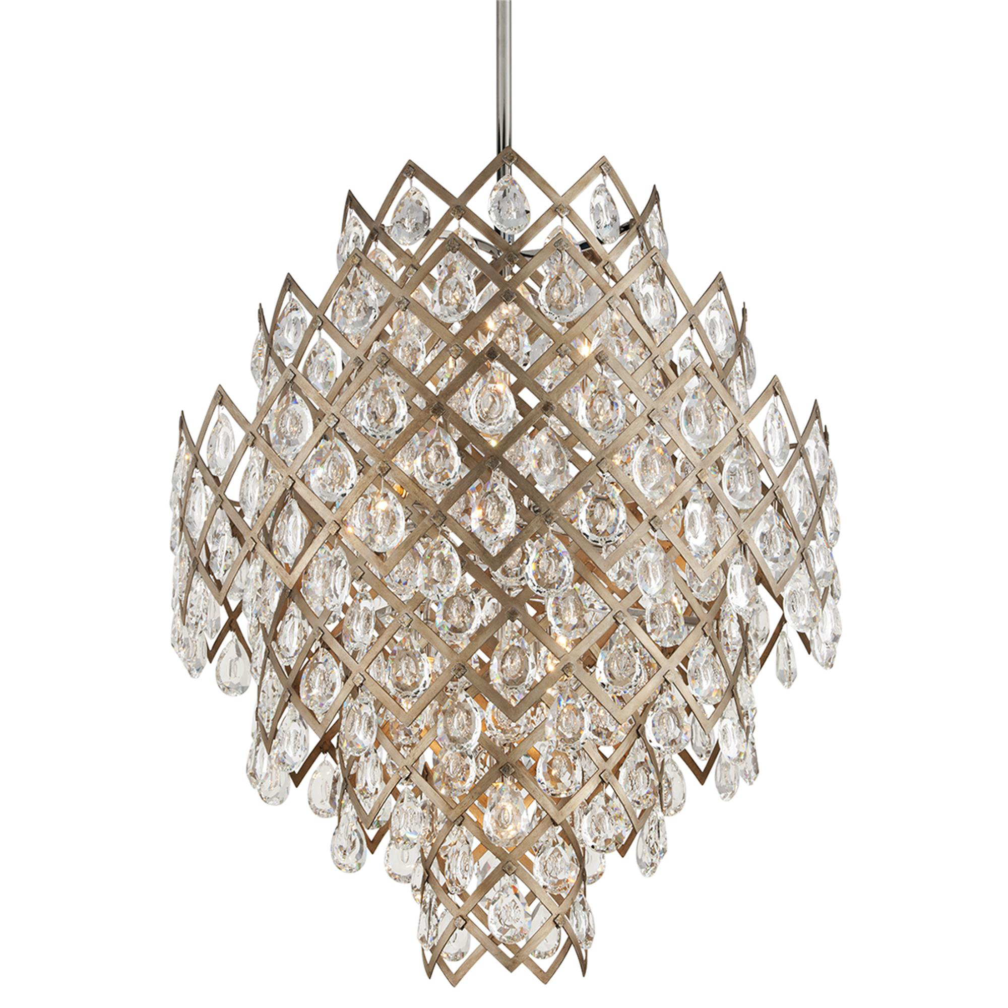 Shown in Vienna Bronze finish and Clear crystal and Clear glass and Crystal shade