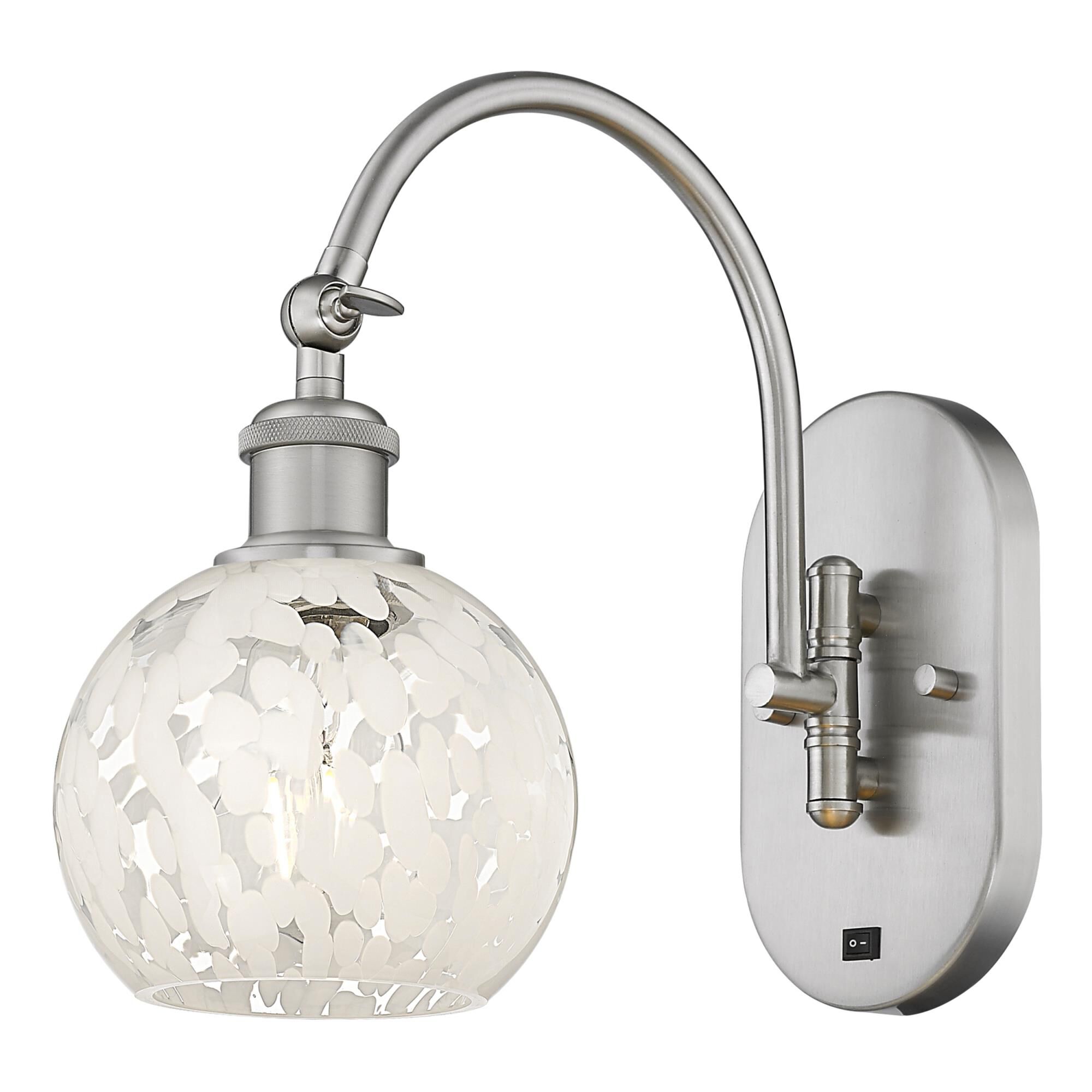 Bruno Marashlian White Mouchette 6 Inch Wall Swing Lamp by Innovations Lighting