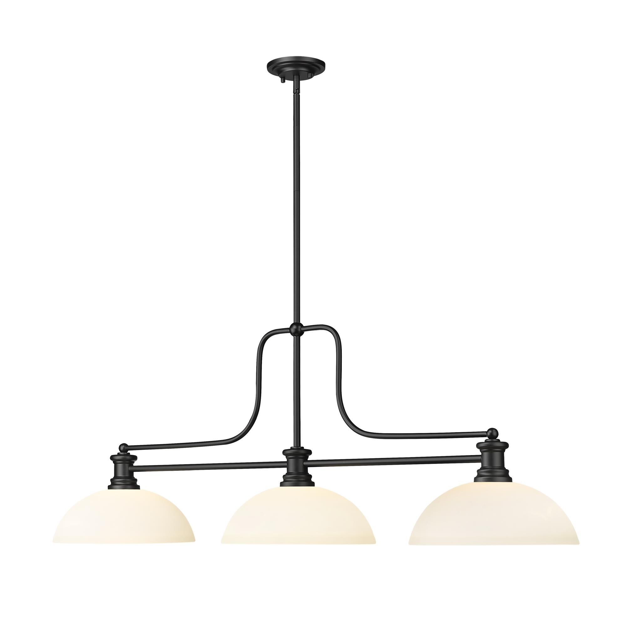 Shown in Matte Black finish and Opal glass