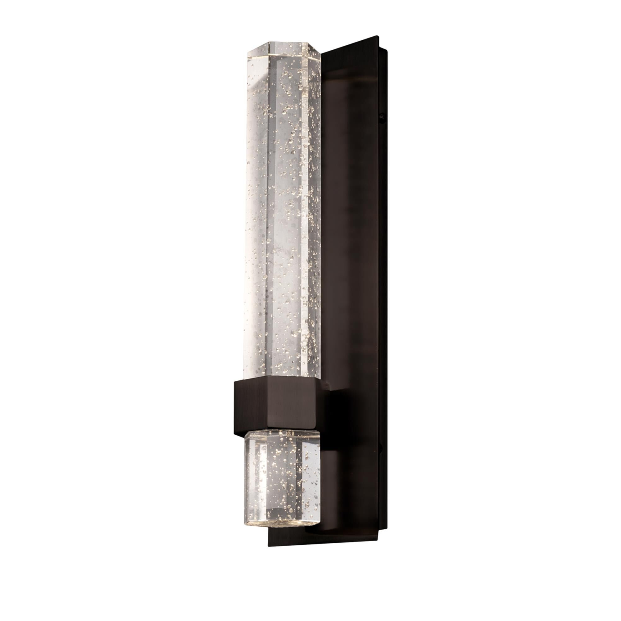 Shown in Bronze finish and Clear Encased with Bubbles glass