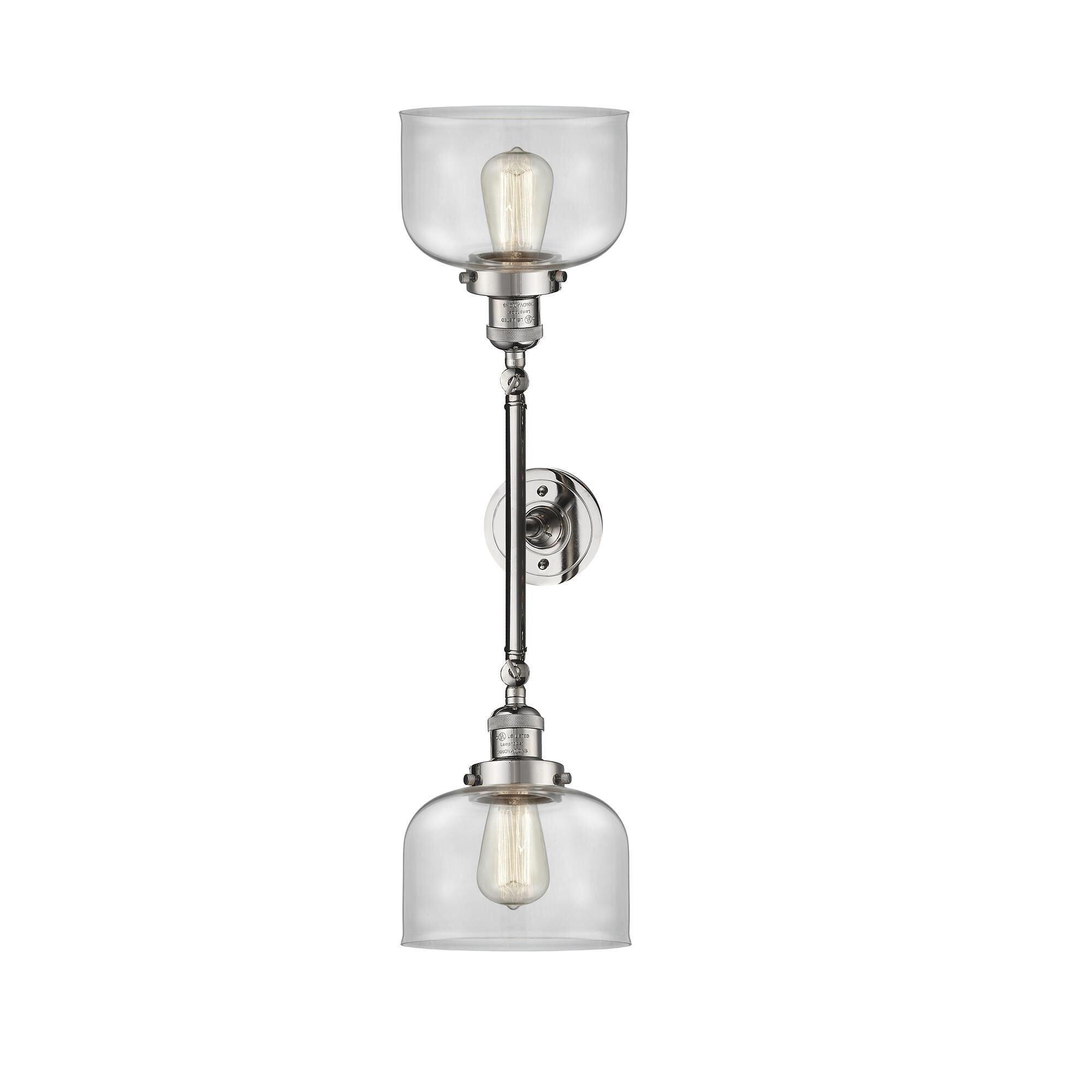 Shown in Polished Nickel finish and Clear glass
