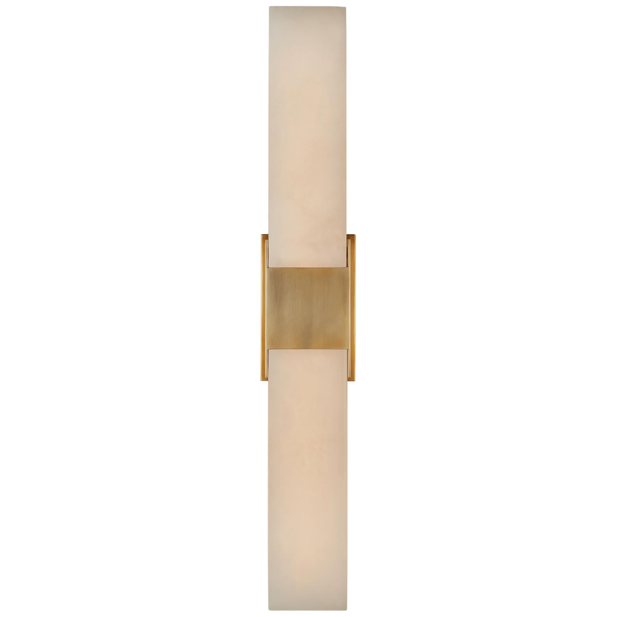 Shown in Antique-Burnished Brass finish and Alabaster glass