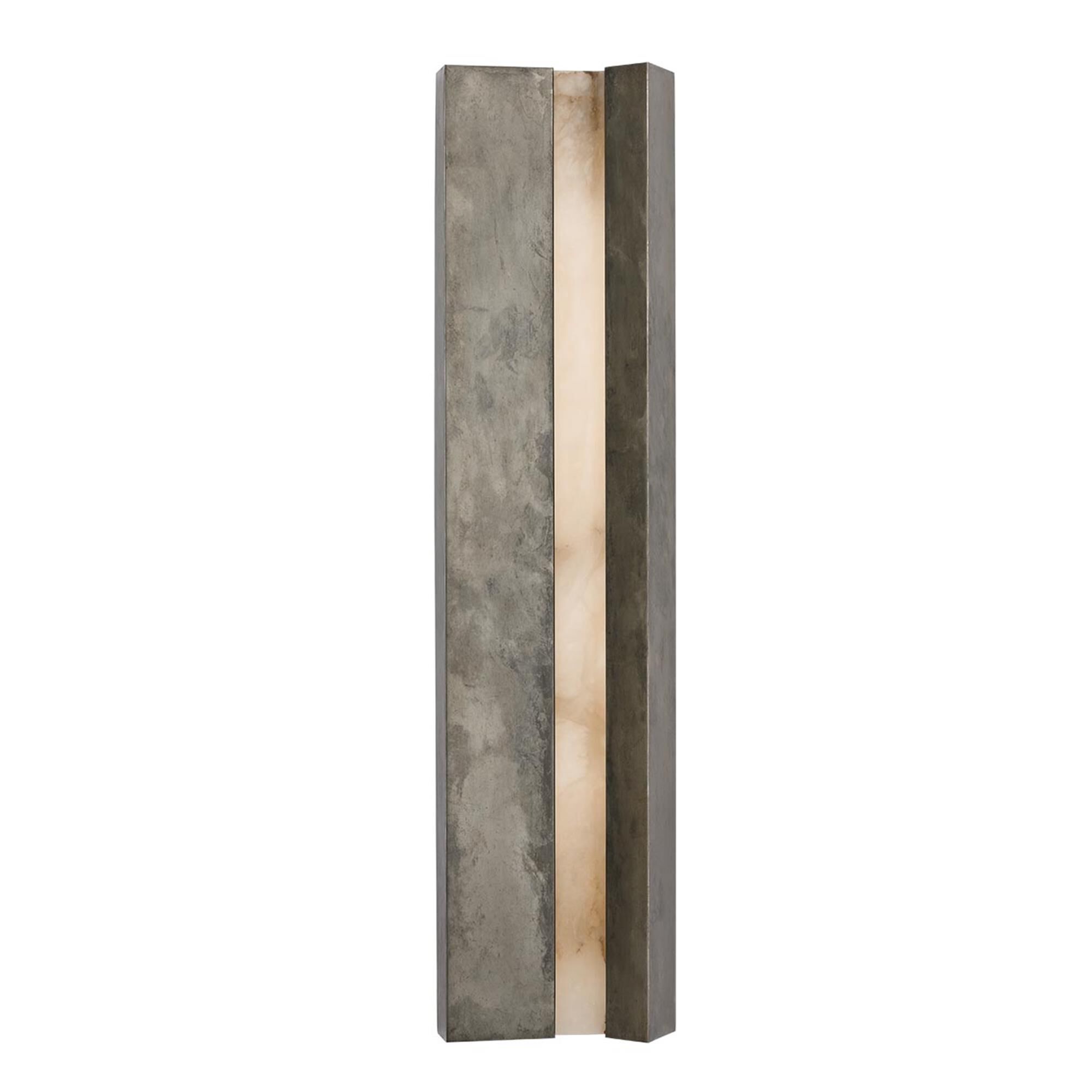 Shown in Mottled Pewter finish and Alabaster shade