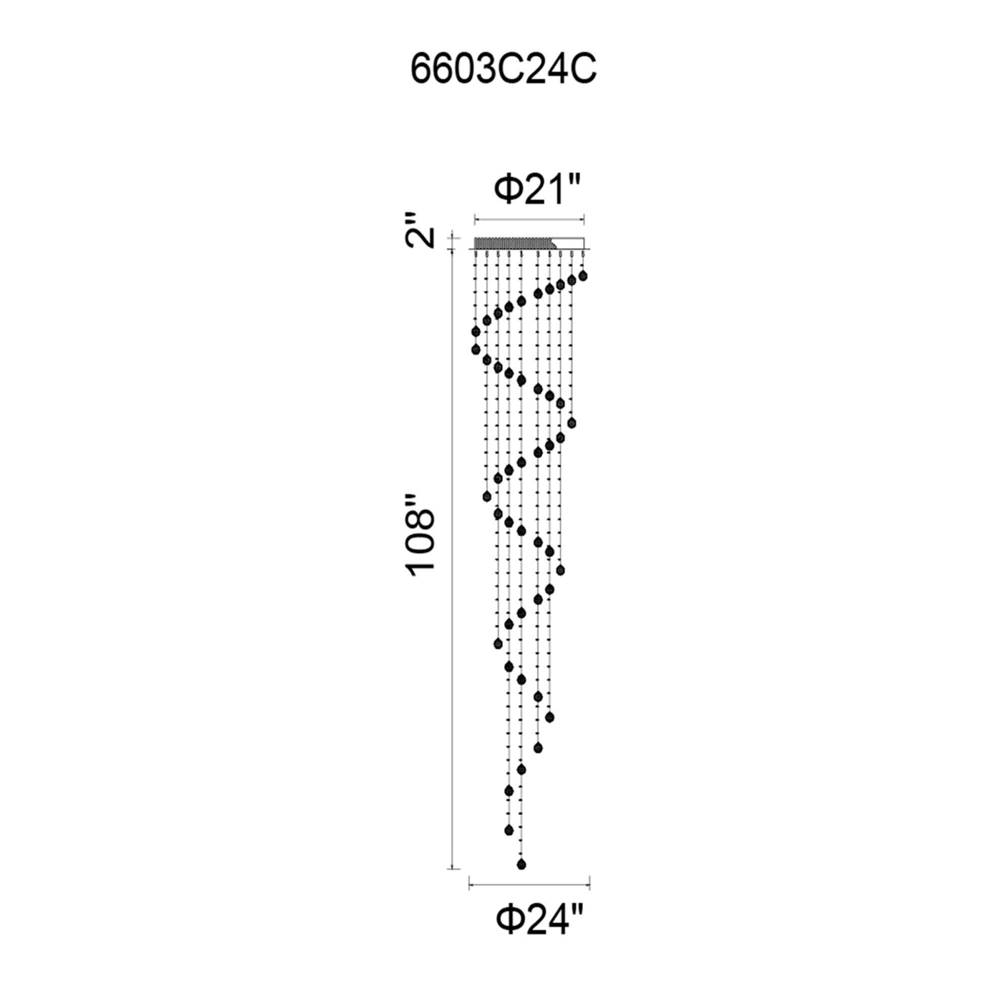 Spiral 24 Inch 8 Light Multi Light Pendant by CWI Lighting