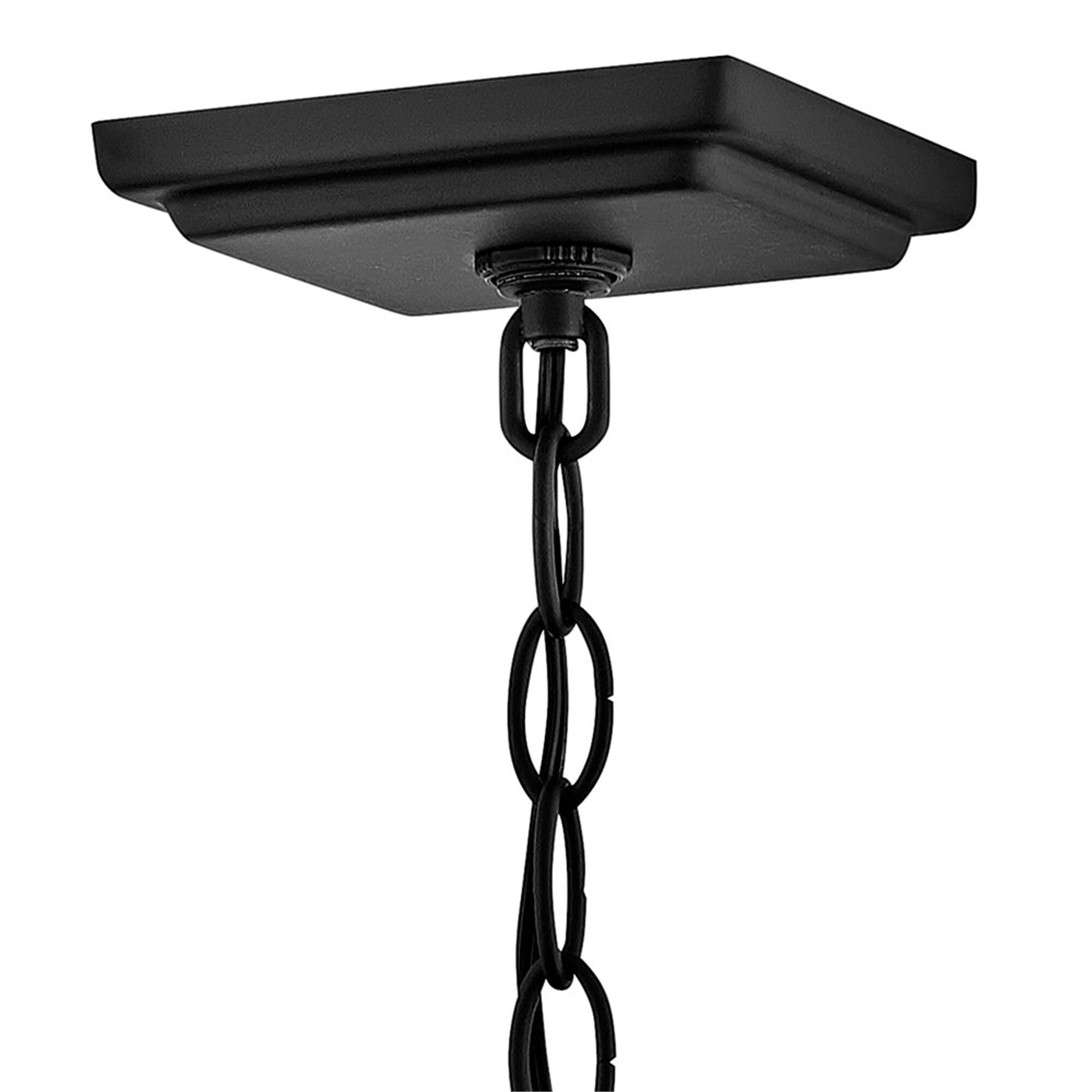 Shown in Black finish and Clear Seedy glass
