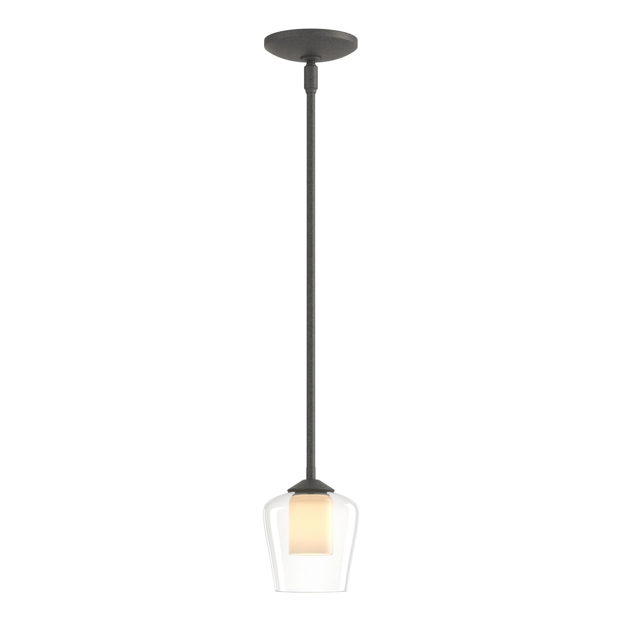 Shown in Natural Iron finish and Opal and Clear glass