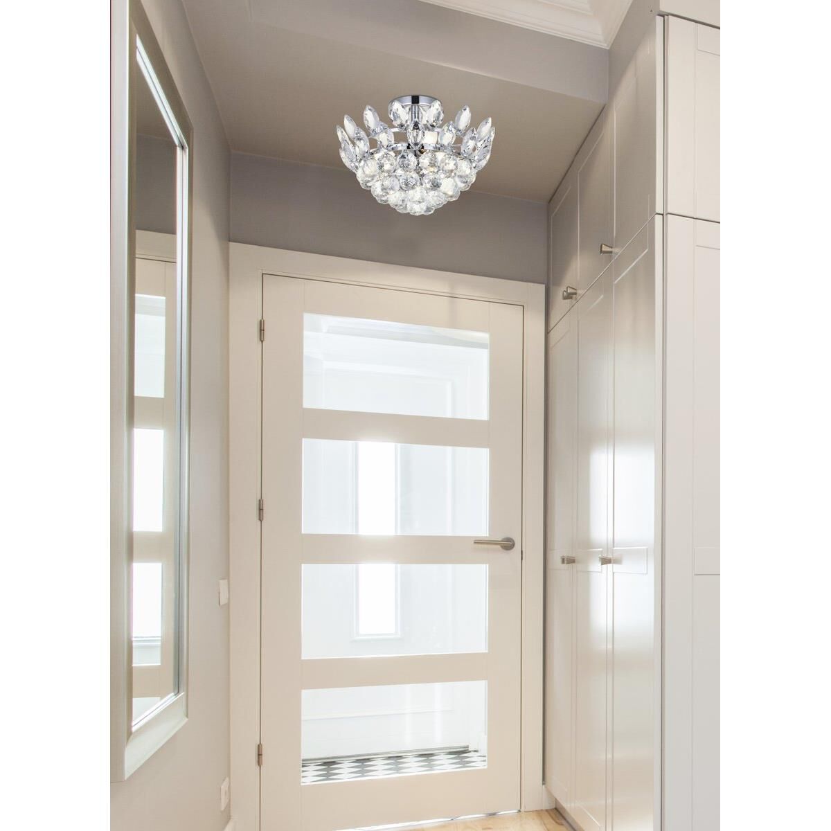 Emilia 14 Inch 3 Light Semi Flush Mount by Elegant Lighting