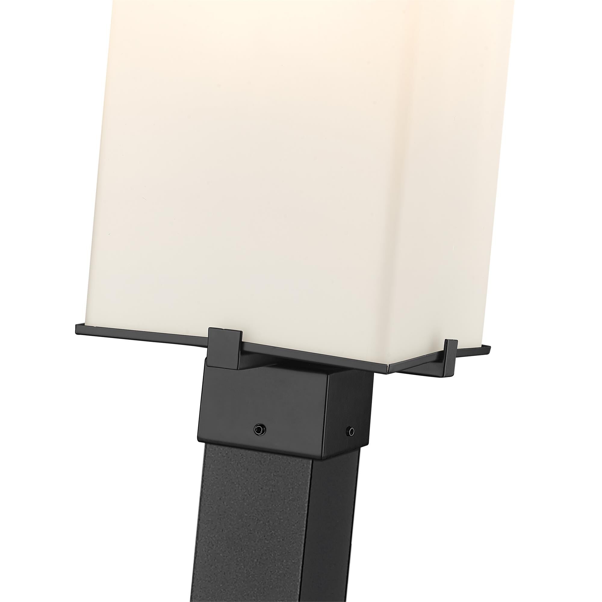 Shown in Black finish and Glass shade