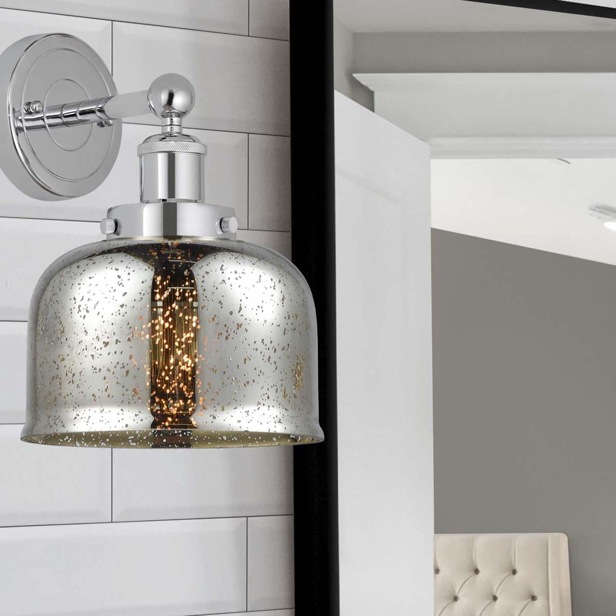 Shown in Polished Chrome  finish and Mercury glass