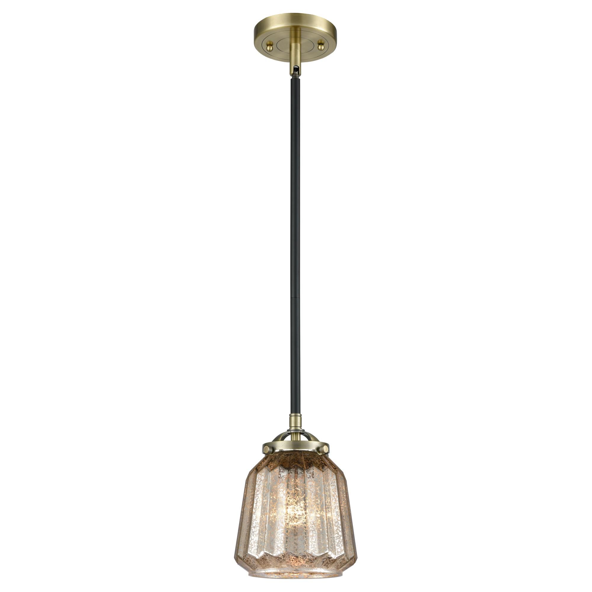 Shown in Black Antique Brass finish and Mercury Plated glass