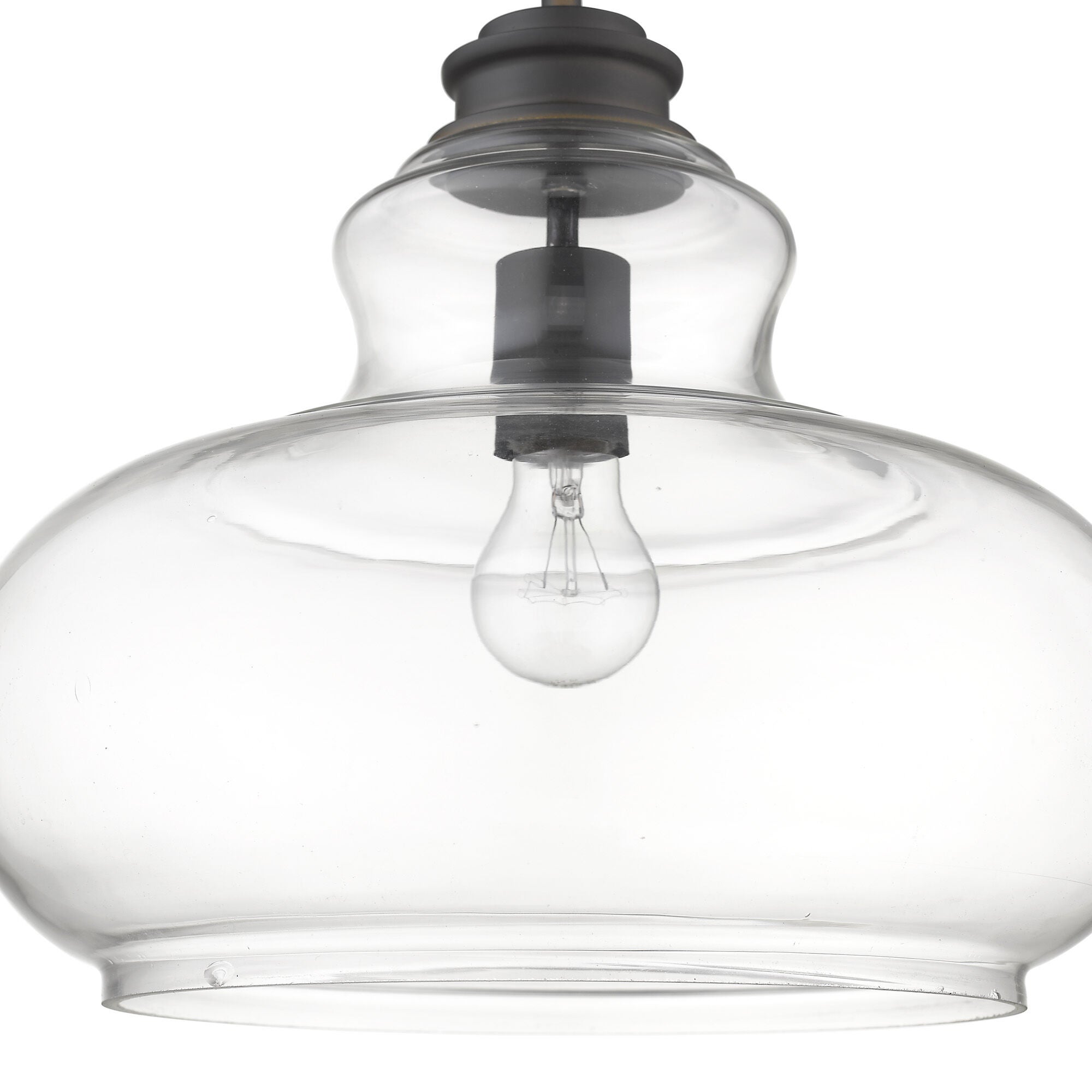 Shown in Oil-Rubbed Bronze finish and Clear glass and Clear, Urn Shaped Glass Globe shade