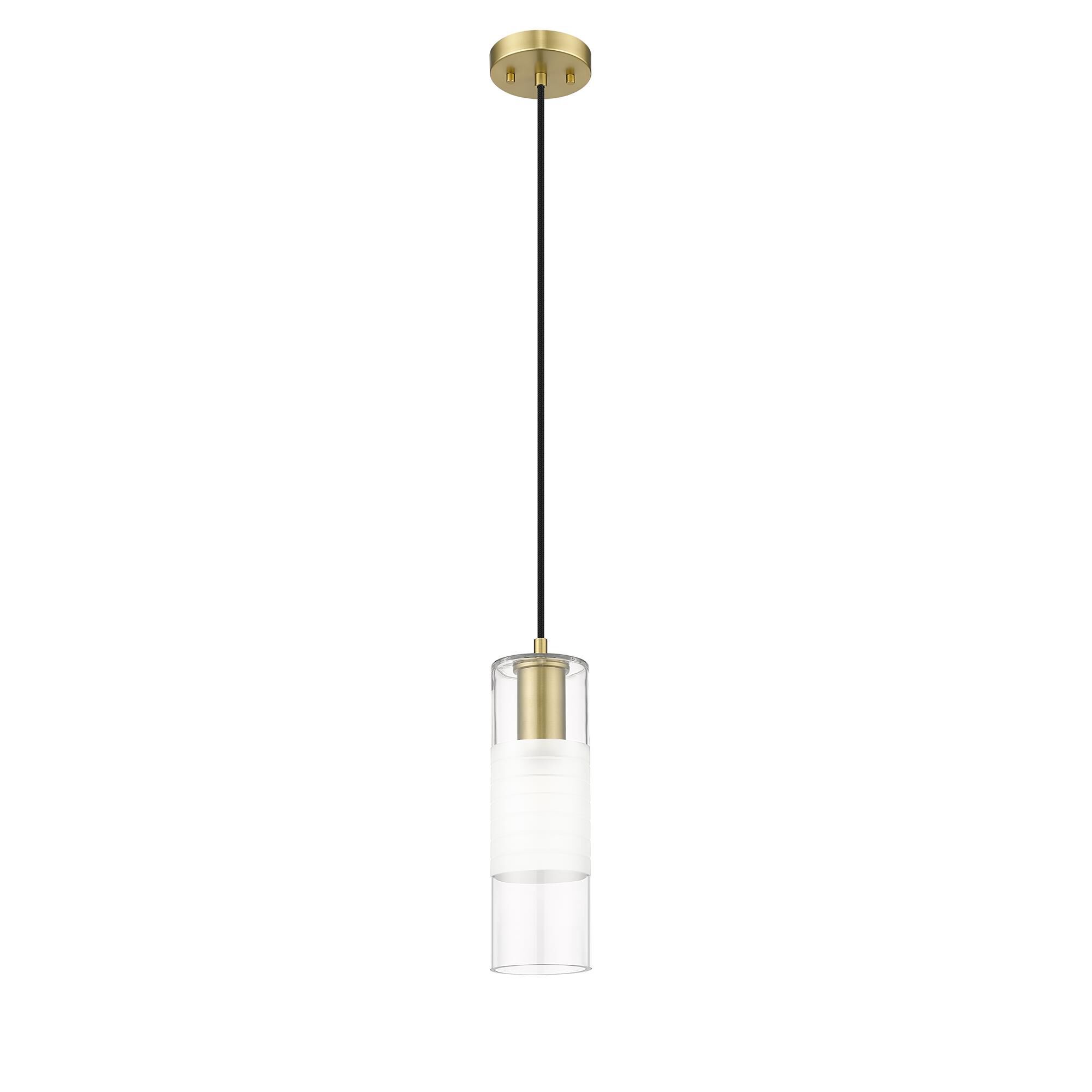 Shown in Modern Gold finish and Clear and Frosted glass