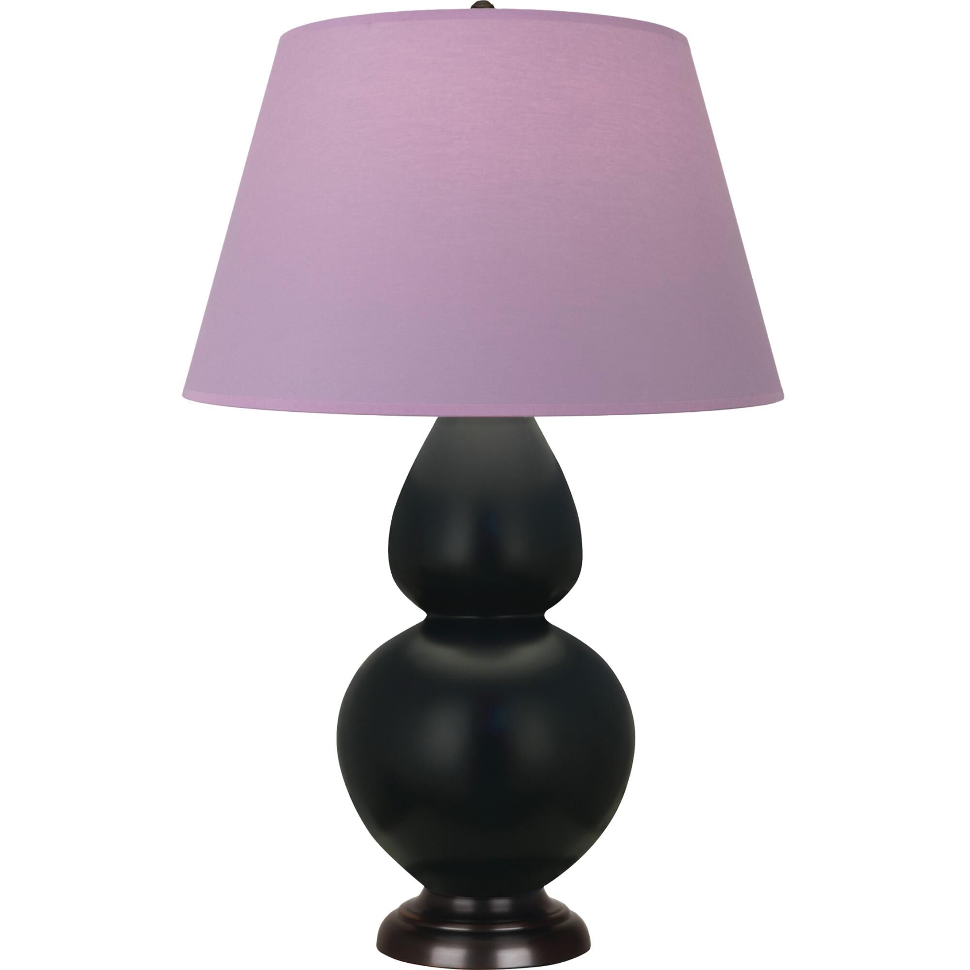 Shown in Matte Obsidian finish and Lavender and Plum shade and Deep Patina Bronze accent