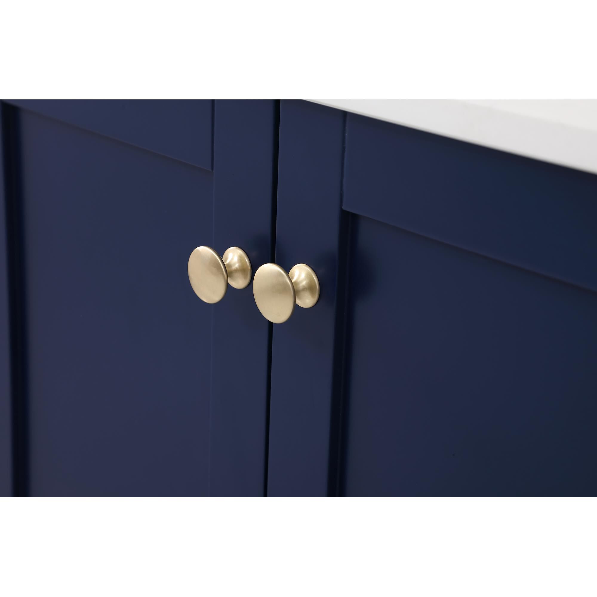 Shown in Blue And Gold With Calacatta Quartz finish