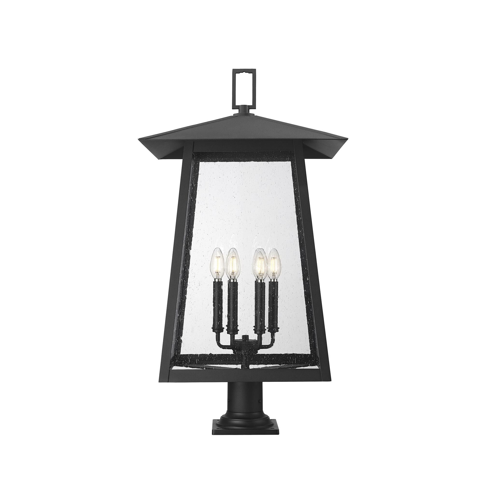 Shown in Black finish and Clear Seedy glass and Clear Seedy shade