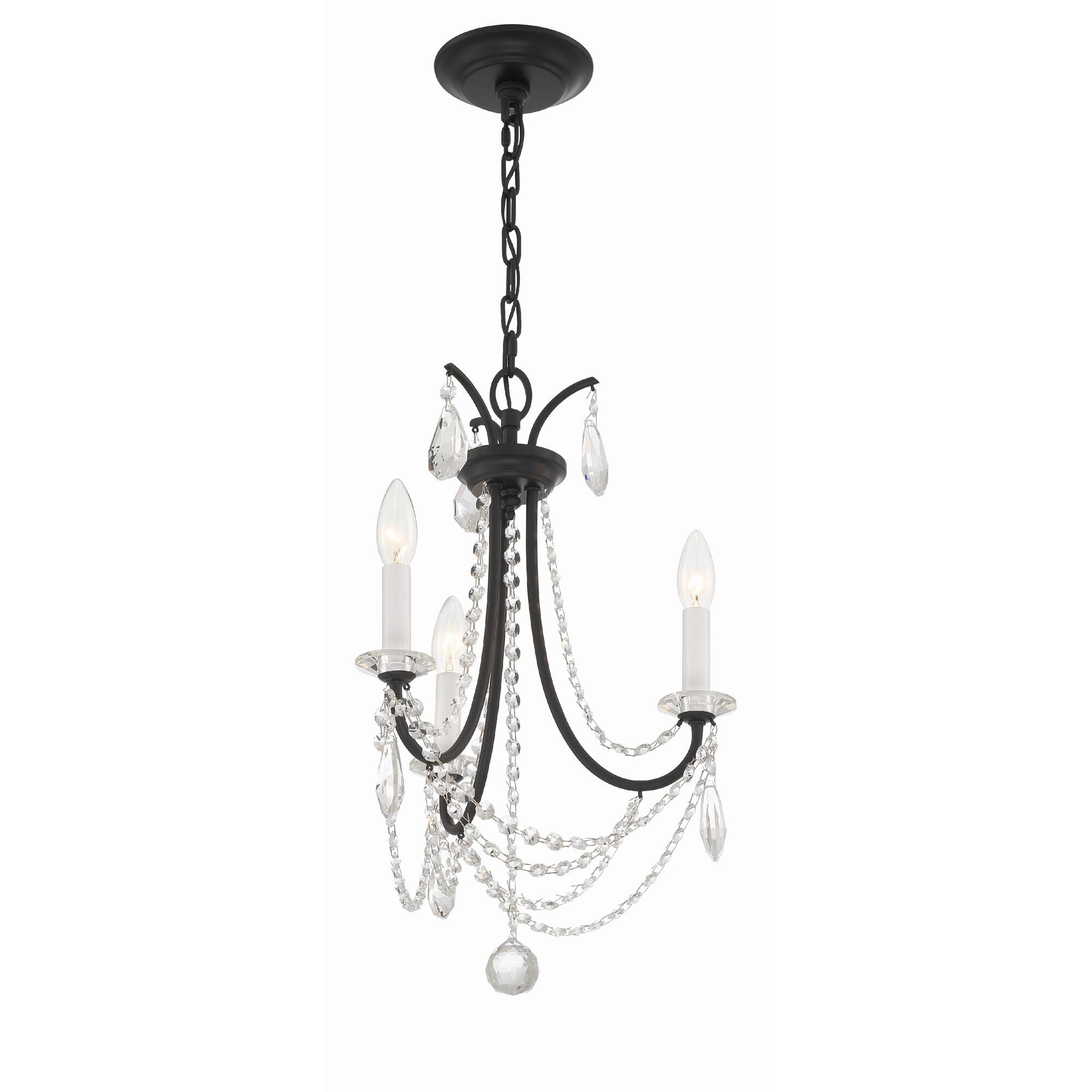 Shown in Matte Black finish and Hand Cut crystal