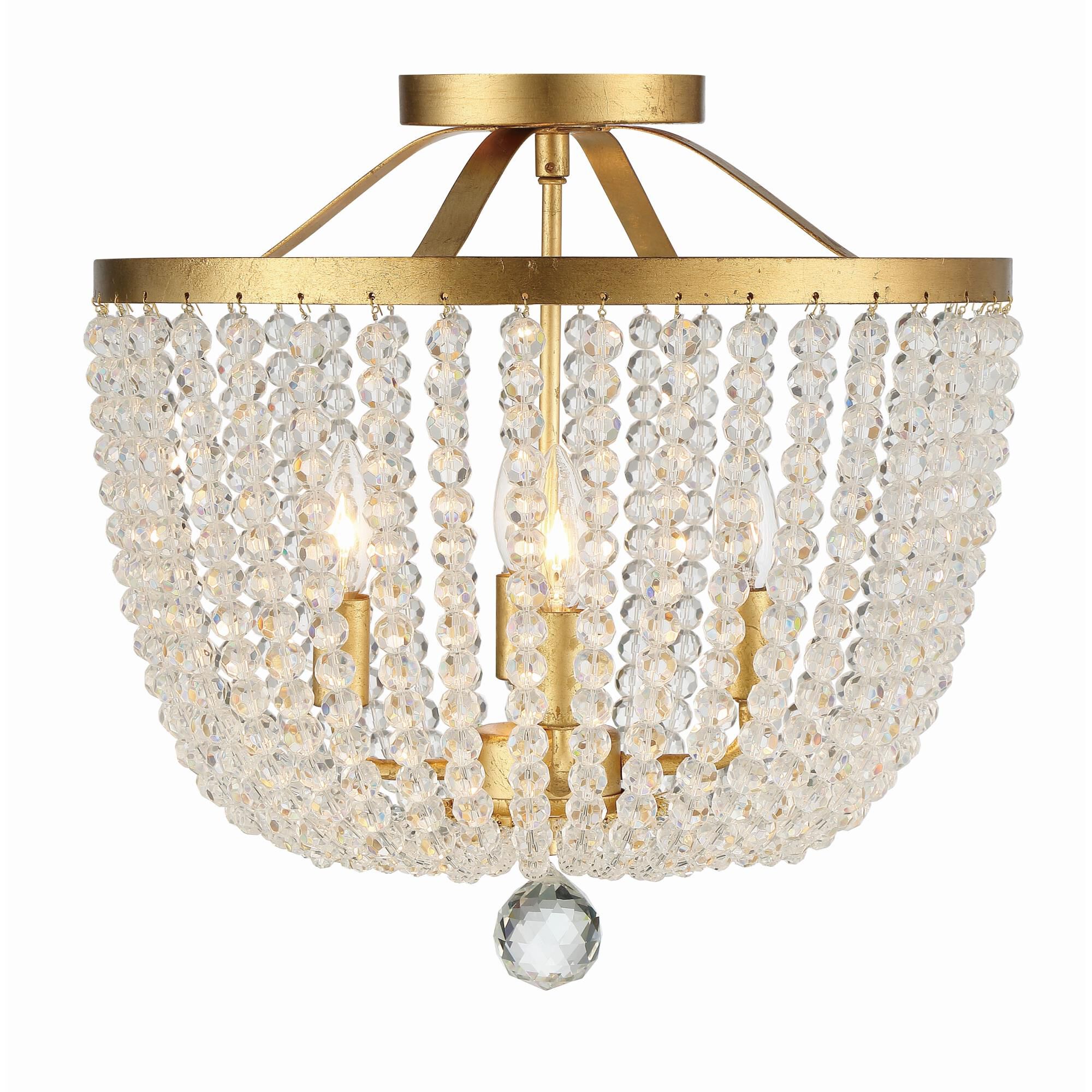 Shown in Antique Gold finish and Hand Cut Crystal Beads crystal