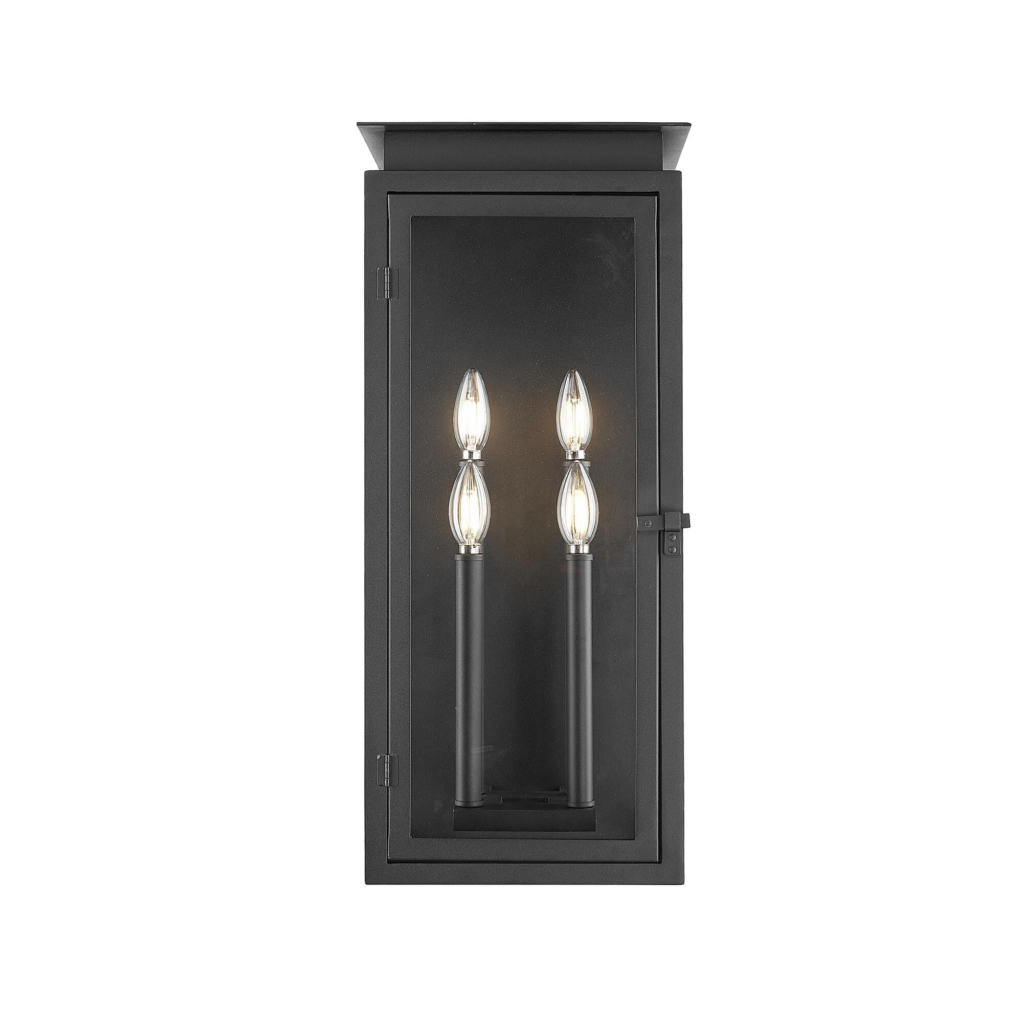 Shown in Black finish and Clear glass and Clear shade