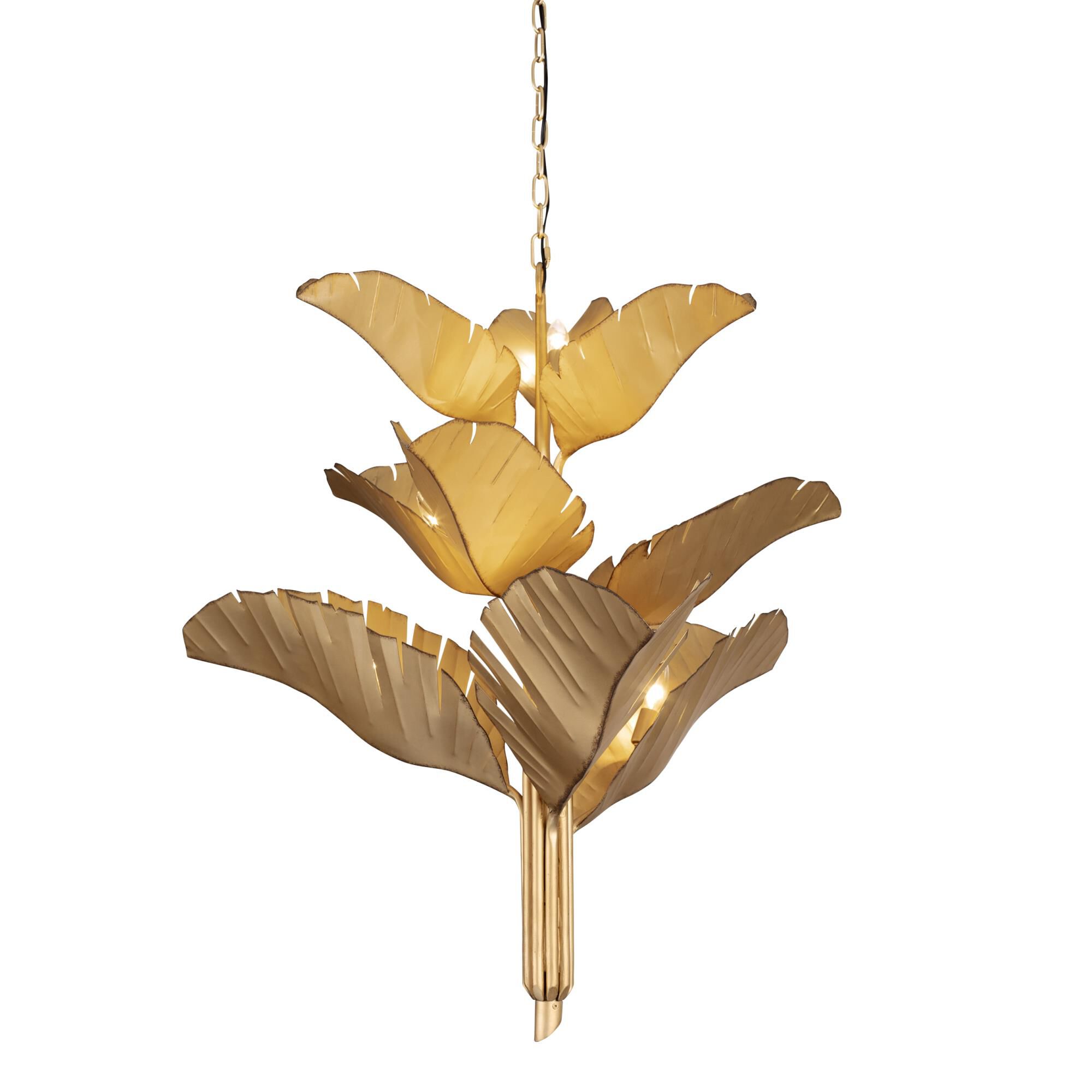 Banana Leaf 35 Inch 9 Light Chandelier by Varaluz