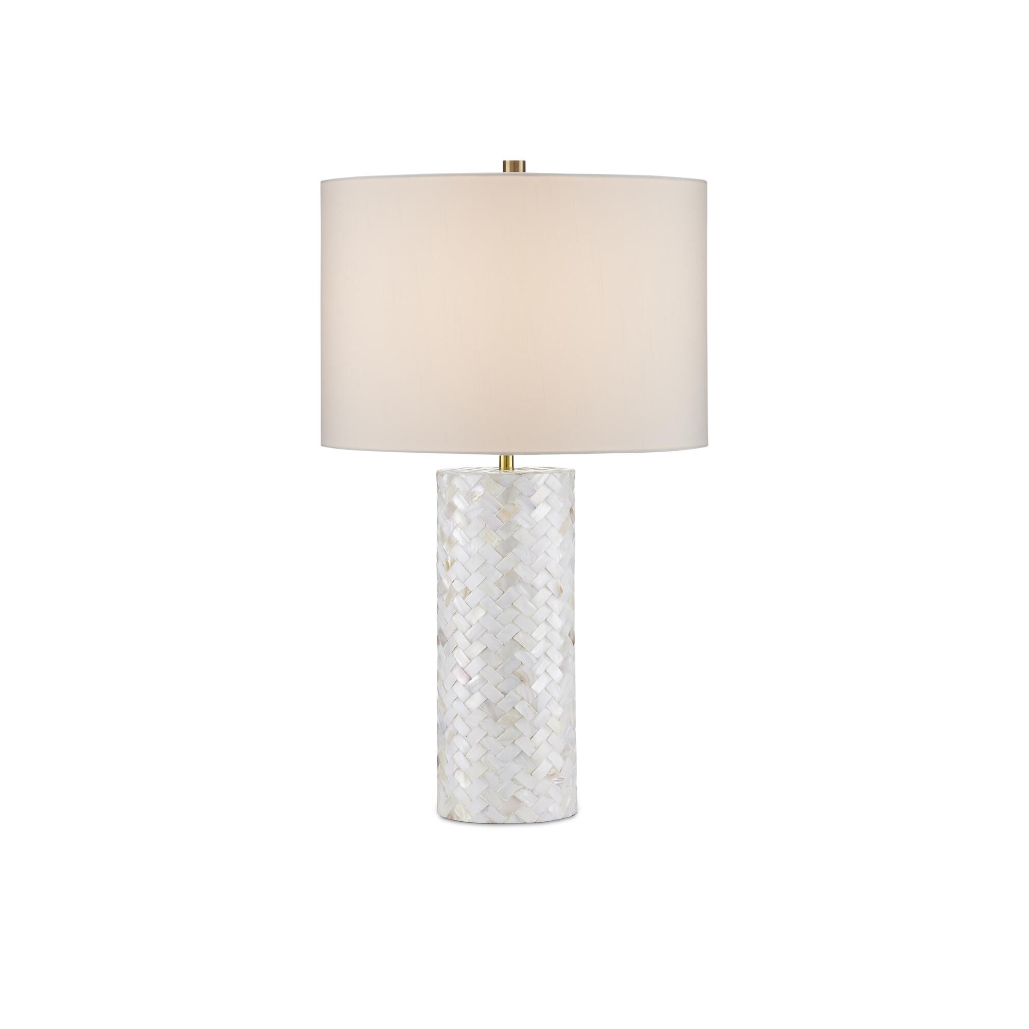 Shown in Natural finish and Off-White Shantung shade