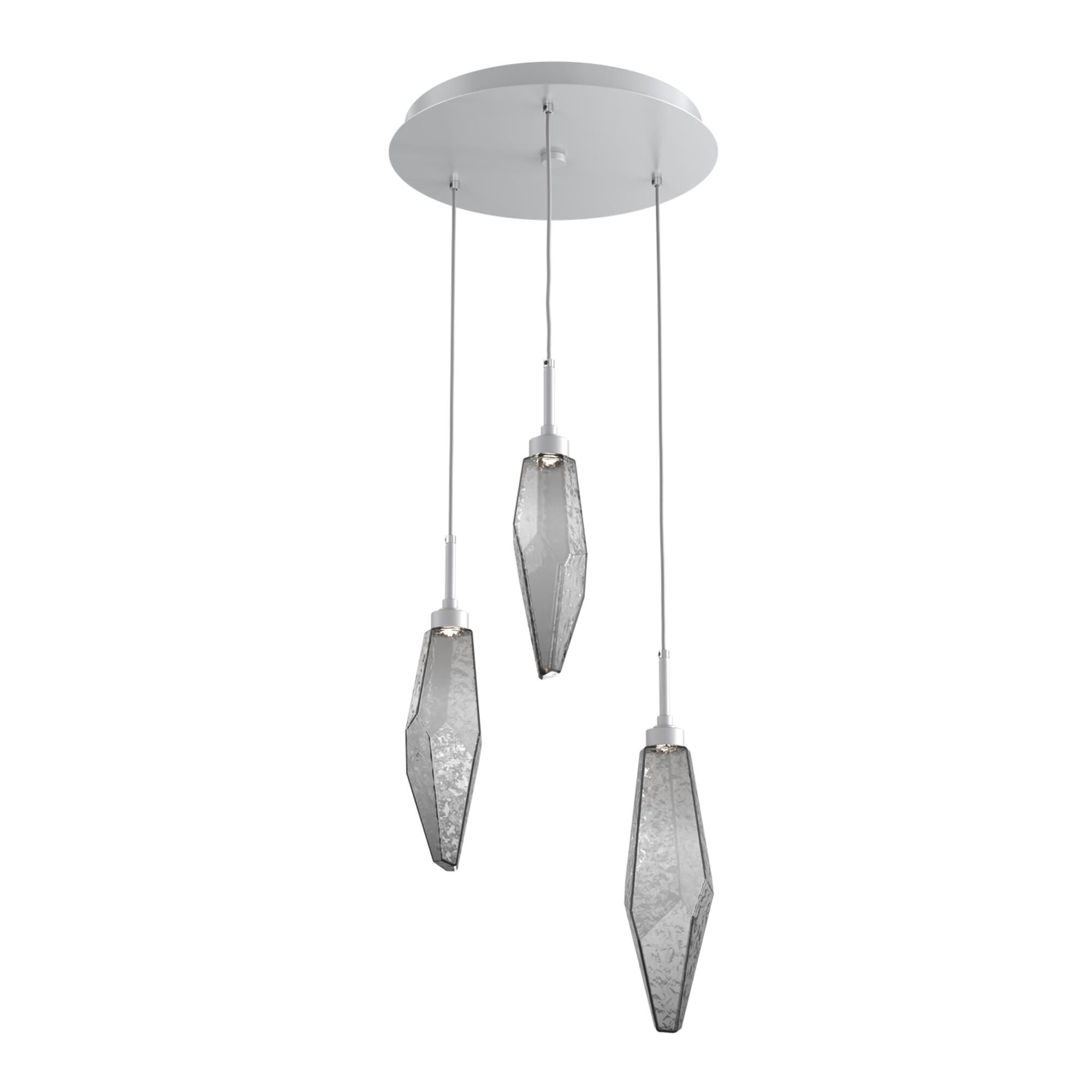 Shown in Classic Silver finish and Chilled Blown And Smoke glass