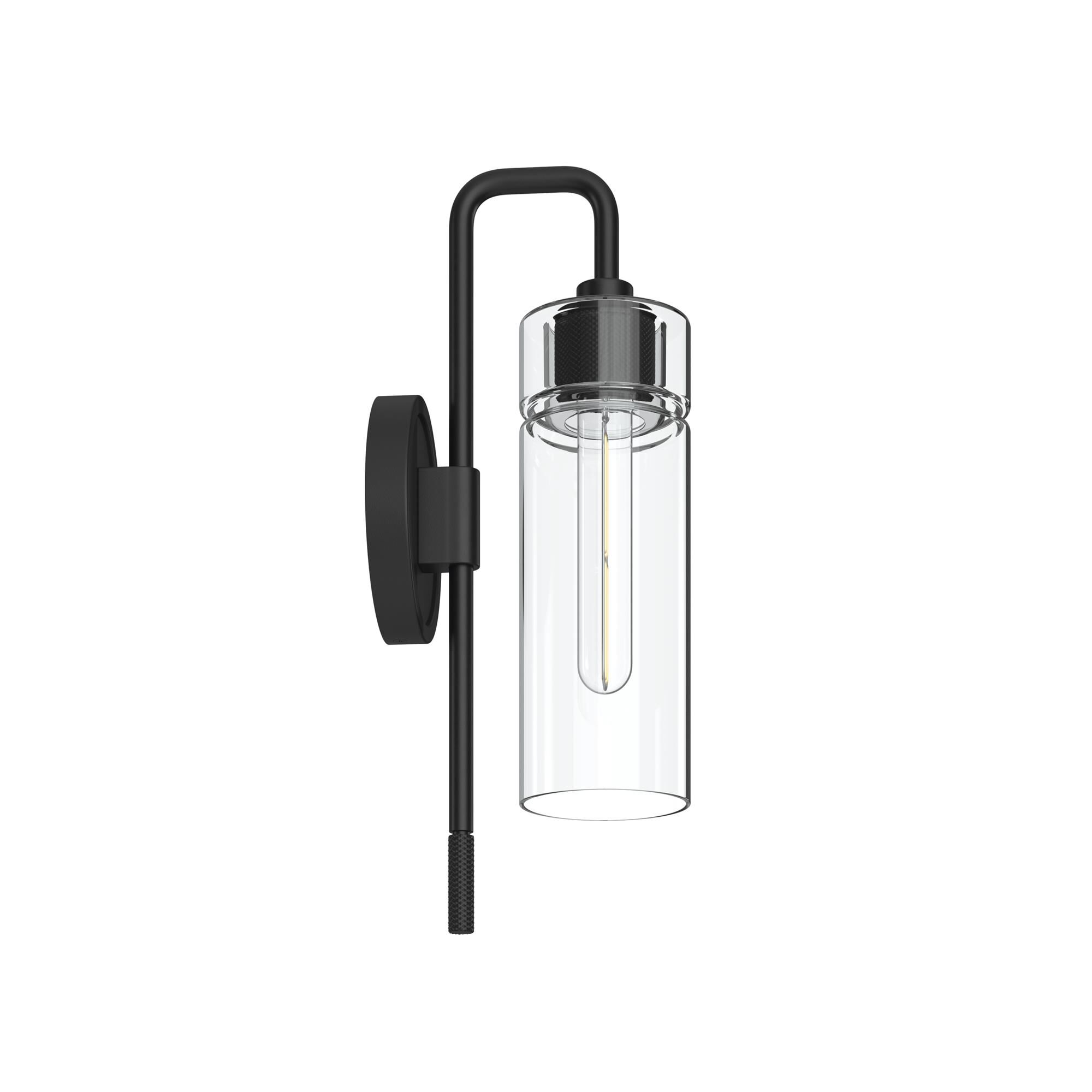 Shown in Black finish and Clear glass