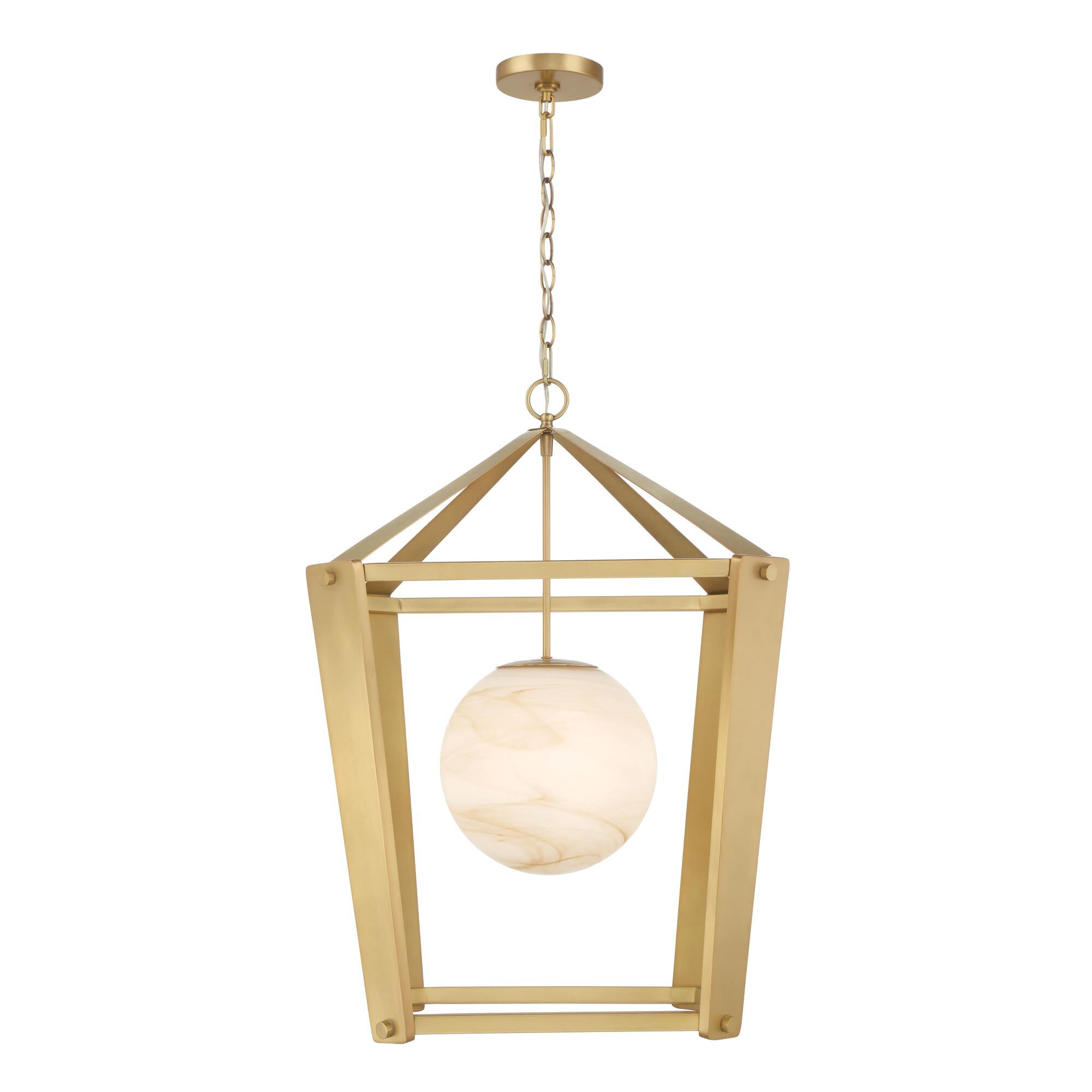 Shown in Legacy Brass finish and Amber Swirl glass and Etched Opal Glass shade